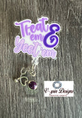 Funny "Treat Em & Yeet Em" Badge Reel: Retractable ID Holder