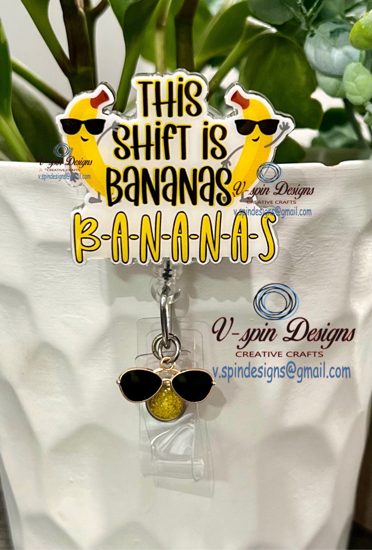 This shift is Bananas badge reel/ID Holder/nurses/teachers/students/funny badge reels
