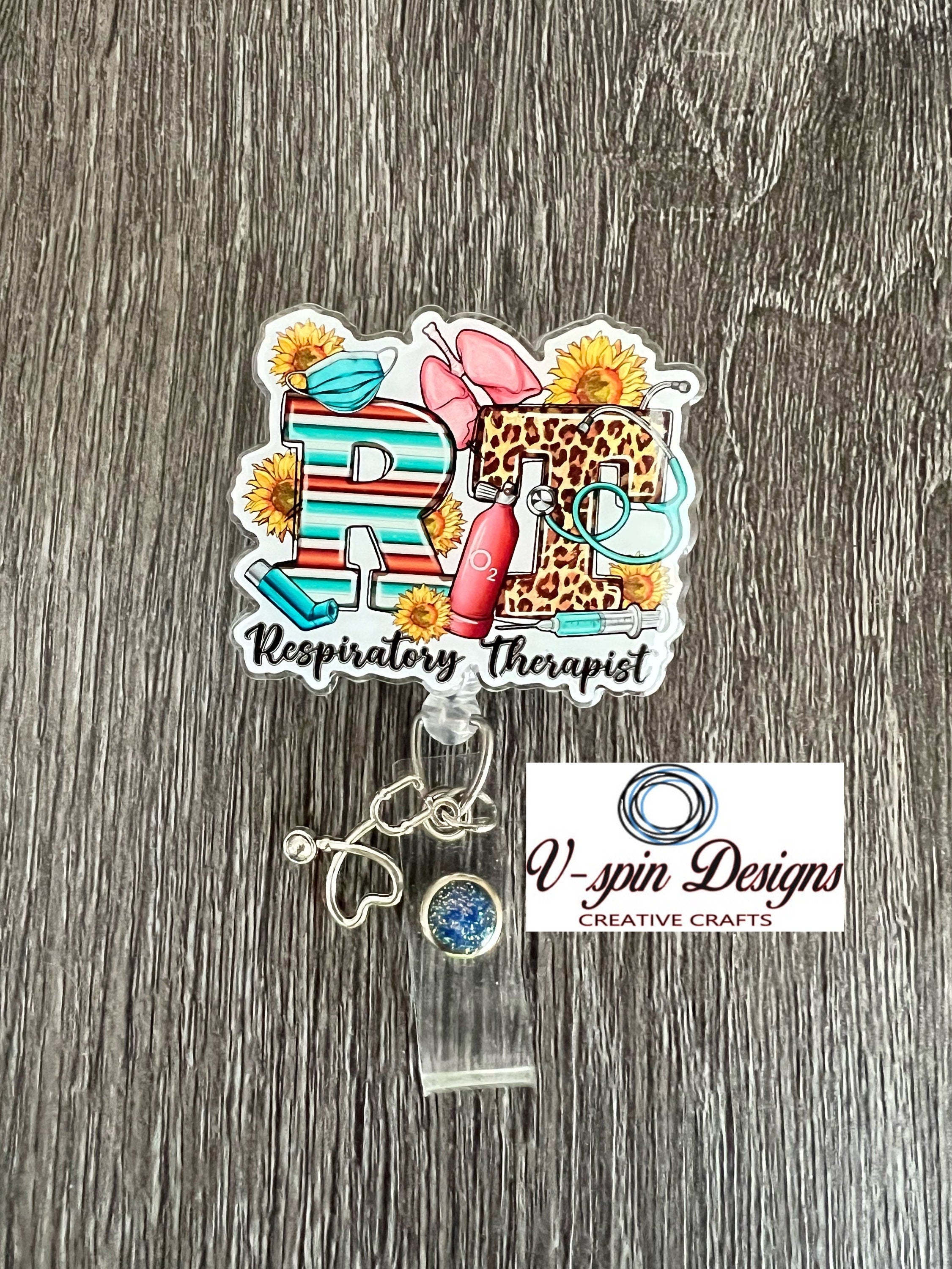 Respiratory Therapist Leopard Badge Reel | Retractable Acrylic ID Holder