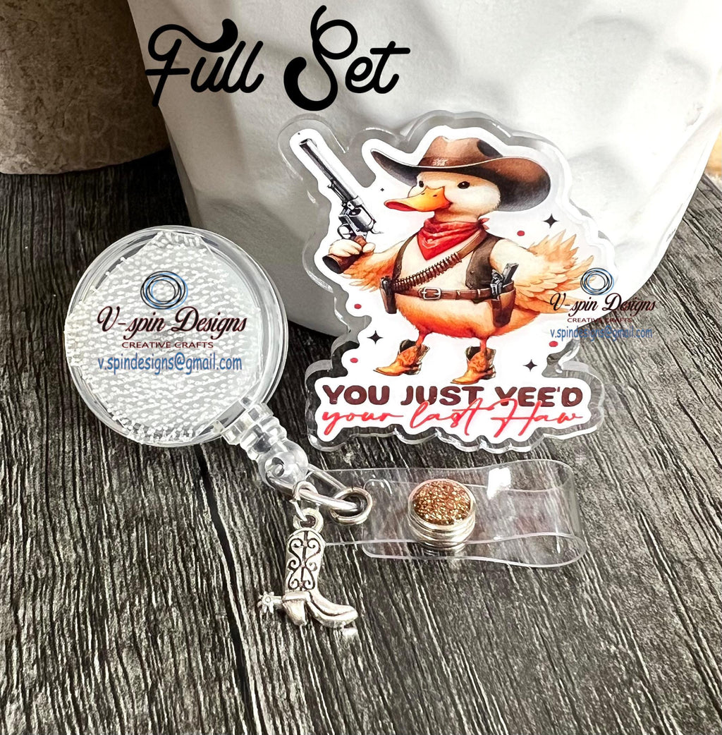 Cowboy Duck Badge reel/western badge reels