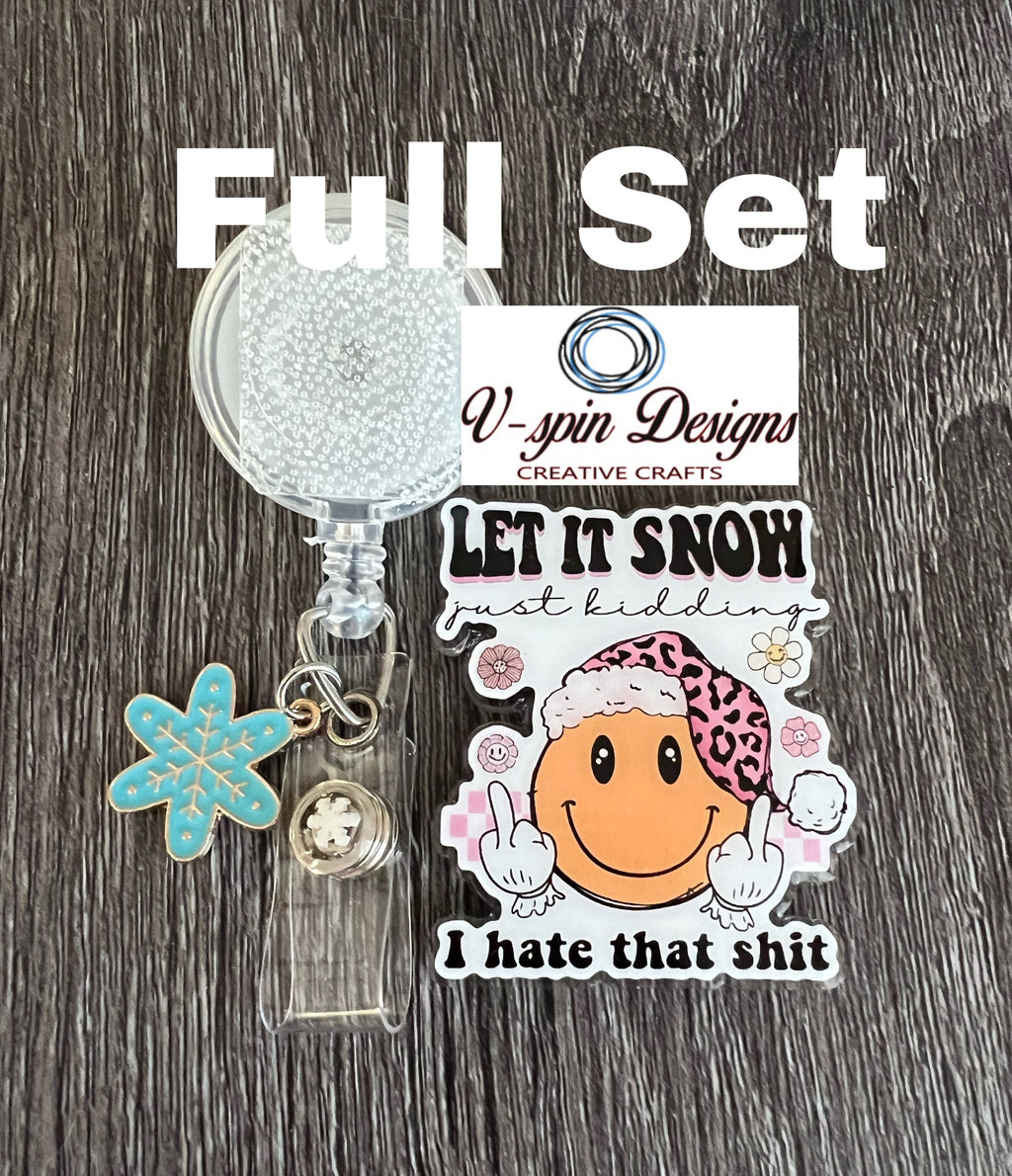 2” Acrylic, Funny Just Kidding Badge reel/ID Holder/card holder/nurses/teachers/students