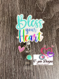 Funny “Bless your heart” Badge reel/ID Holder card holder/nurse/southern/funny badge reels