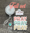 "Pray On It, Over It, Through It" Badge Reel | Inspirational Retractable ID Holder