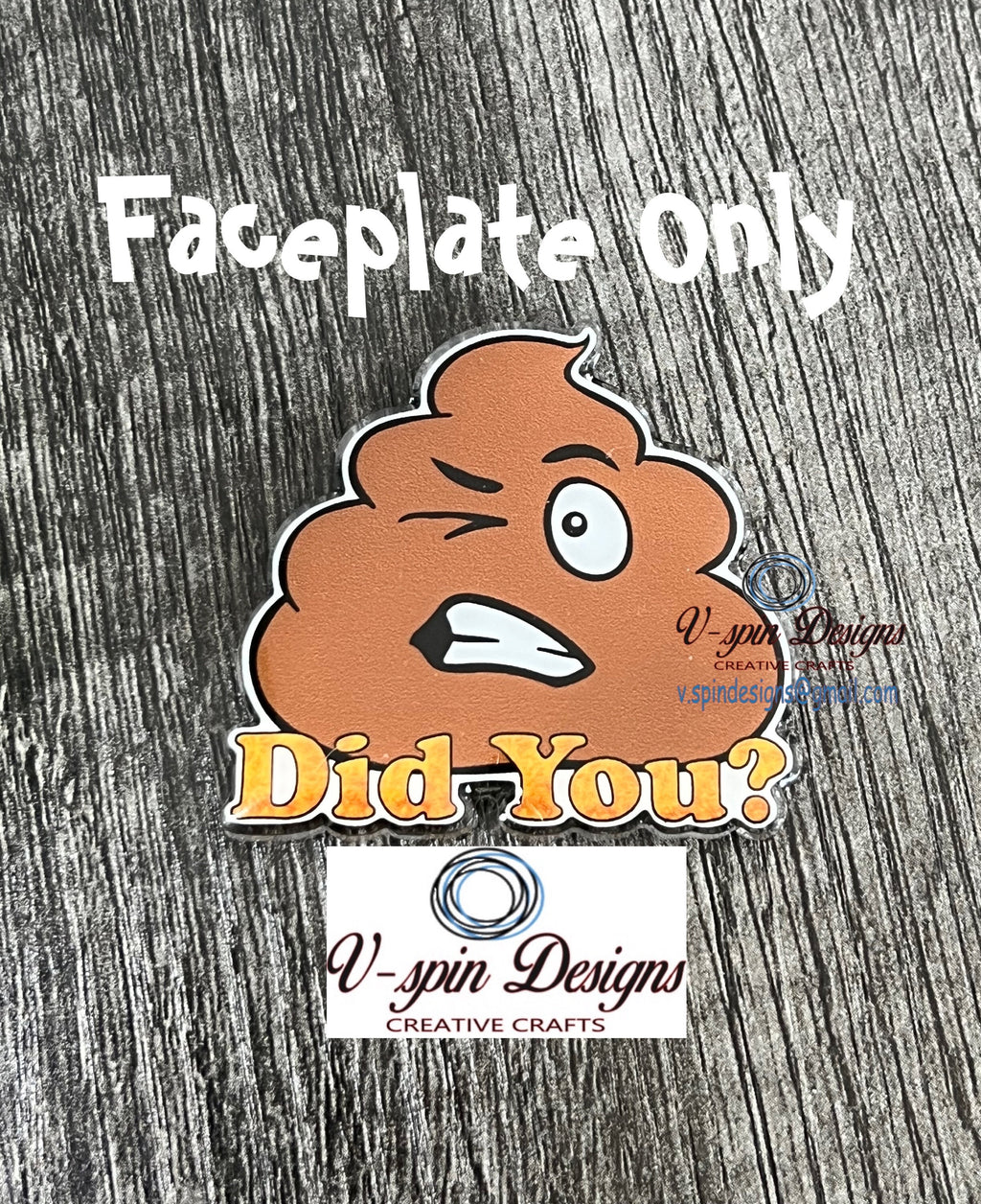 Funny “Did You?” Poop Emoji Badge reel/ID Holder card holder/nurse/teachers/fun/silly/poop