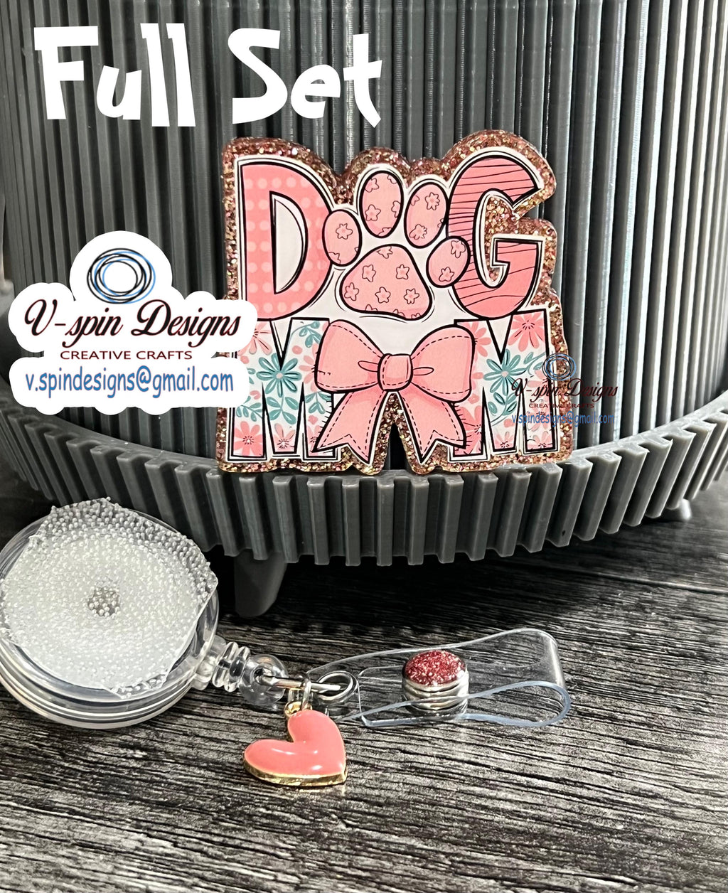 Dog Mom Badge reel/ID Holder/card holder/nurses/teachers/students/dogs