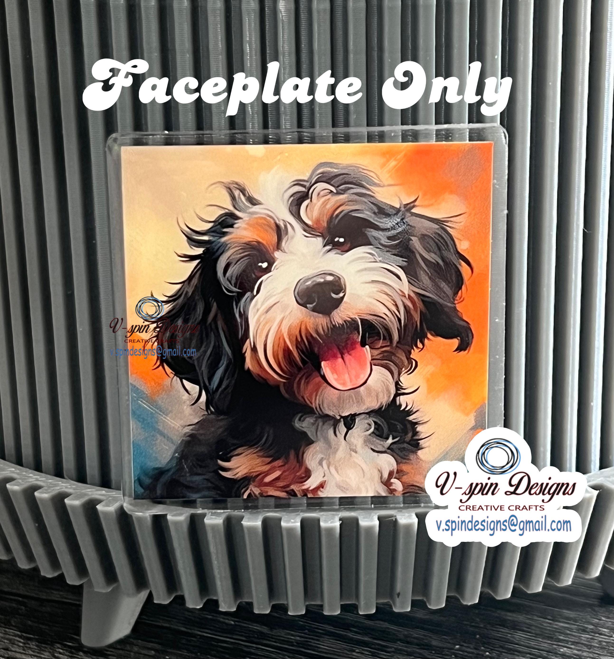 Berne doodle Dog Badge Reel | Retractable Acrylic ID Holder for Dog Lovers
