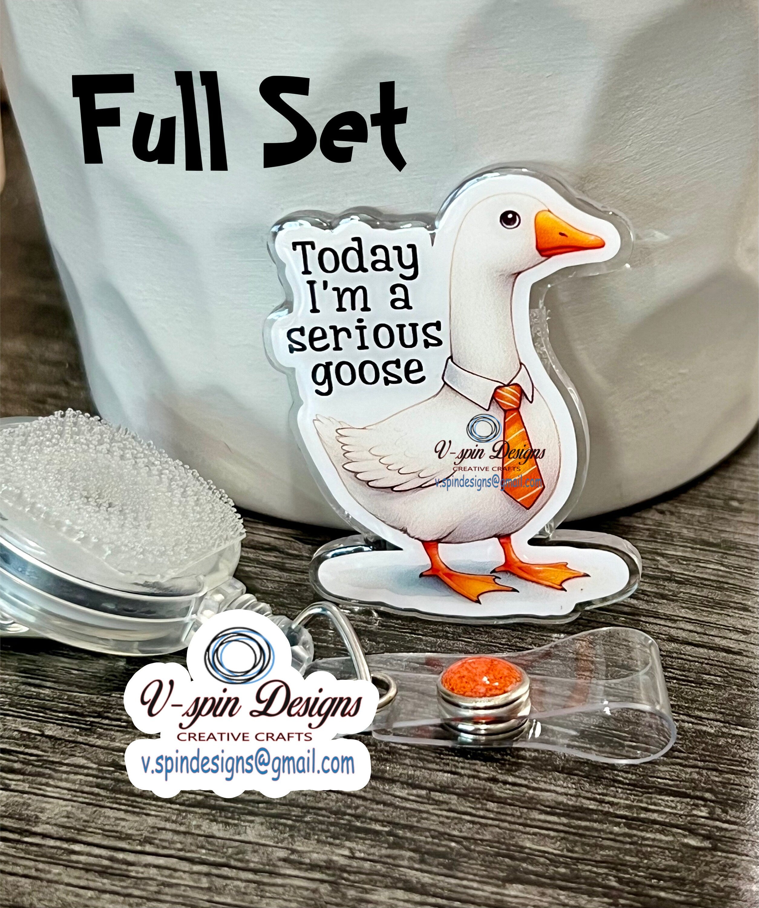 Goose “Today I’m A Serious Goose” Badge reel/ID Holder/card holder/nurse badge reels/funny badge reels