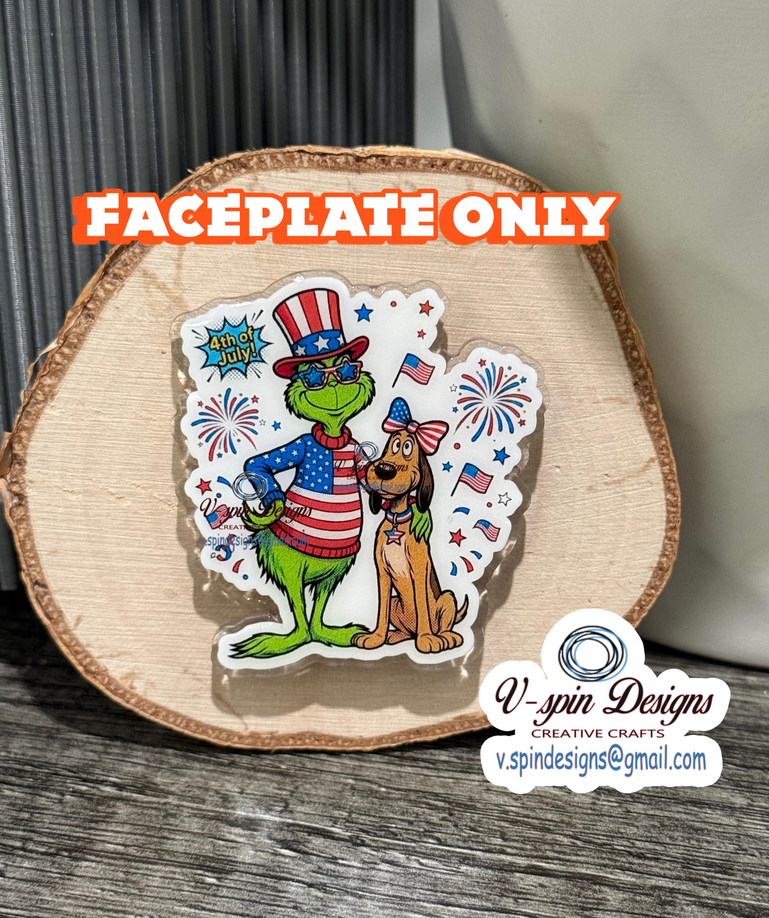 4th of July Patriotic Badge Reel | Retractable Acrylic ID Holder