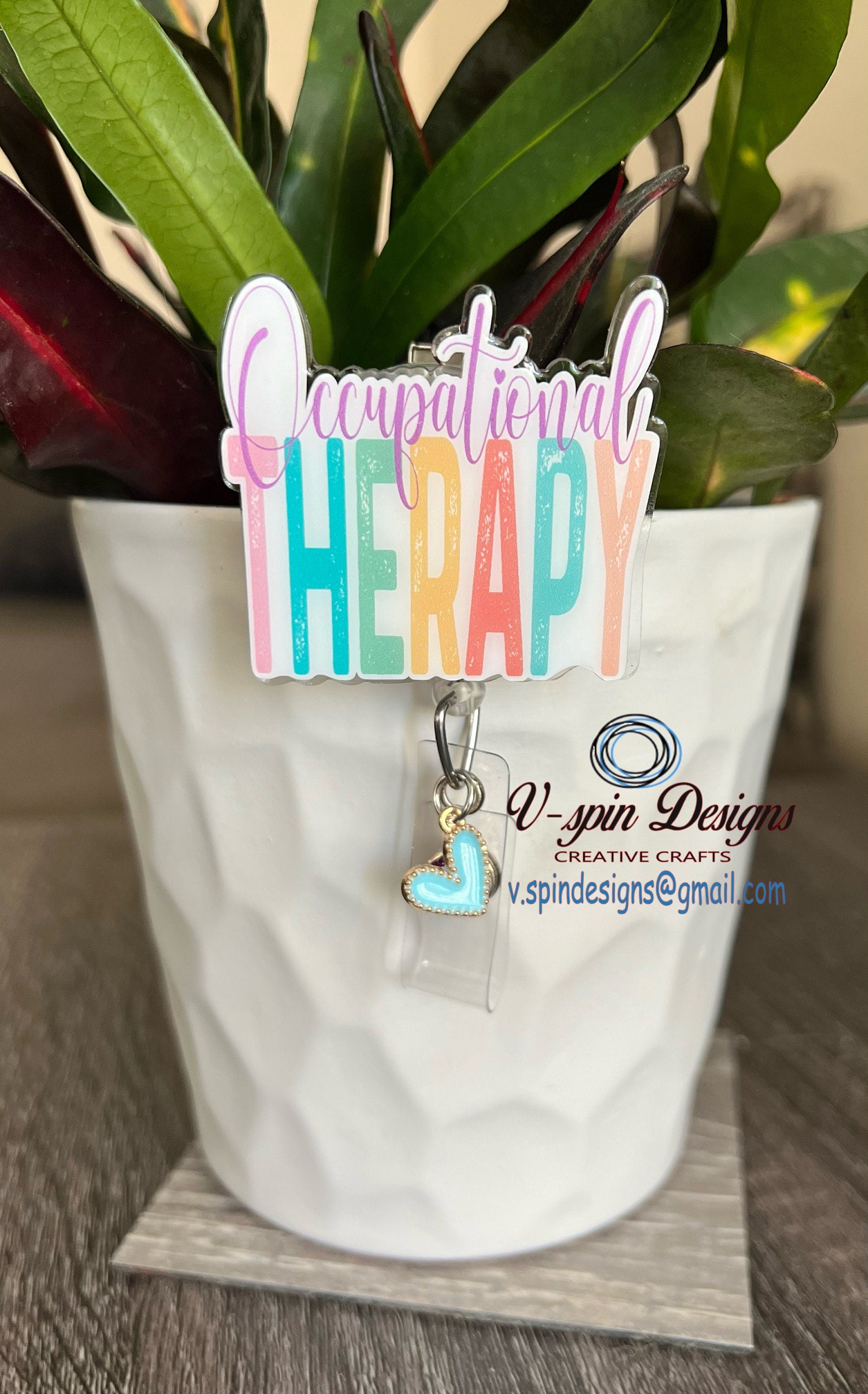 Occupational Therapy Badge Reel | Retractable Acrylic ID Holder