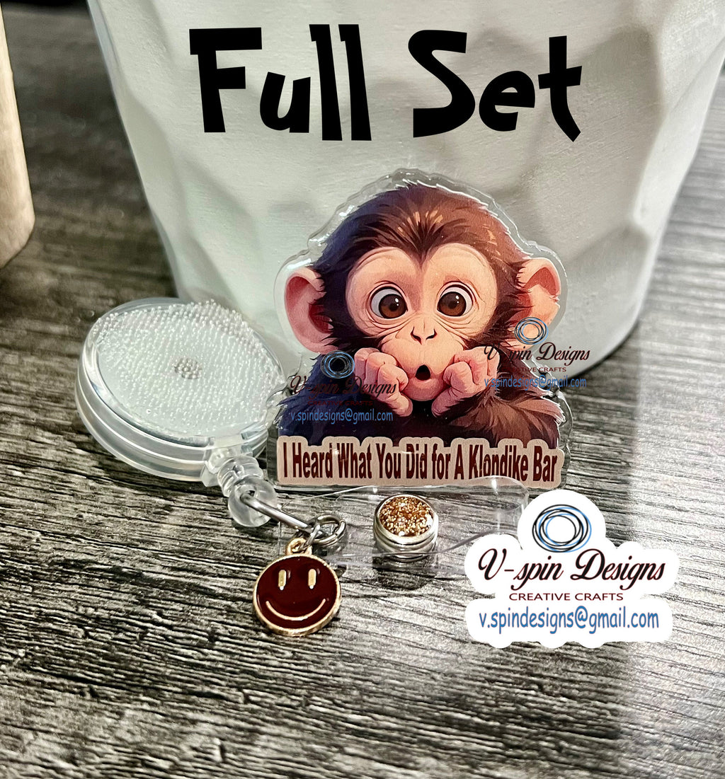 Klondike Monkey Badge reel/ID Holder card holder/nurse/teachers/fun/silly/funny badge reels