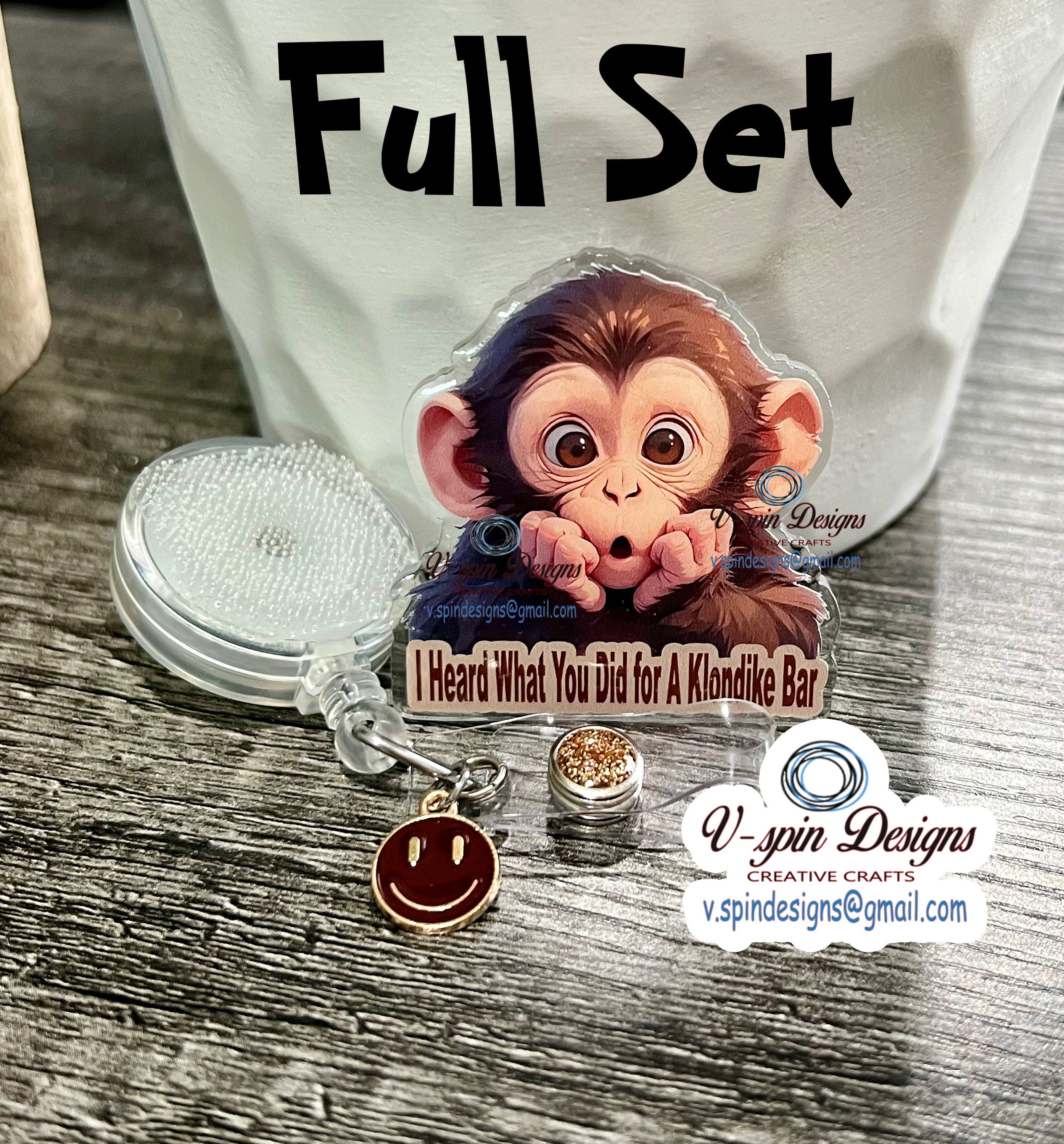 Klondike Monkey Badge reel/ID Holder card holder/nurse/teachers/fun/silly/funny badge reels