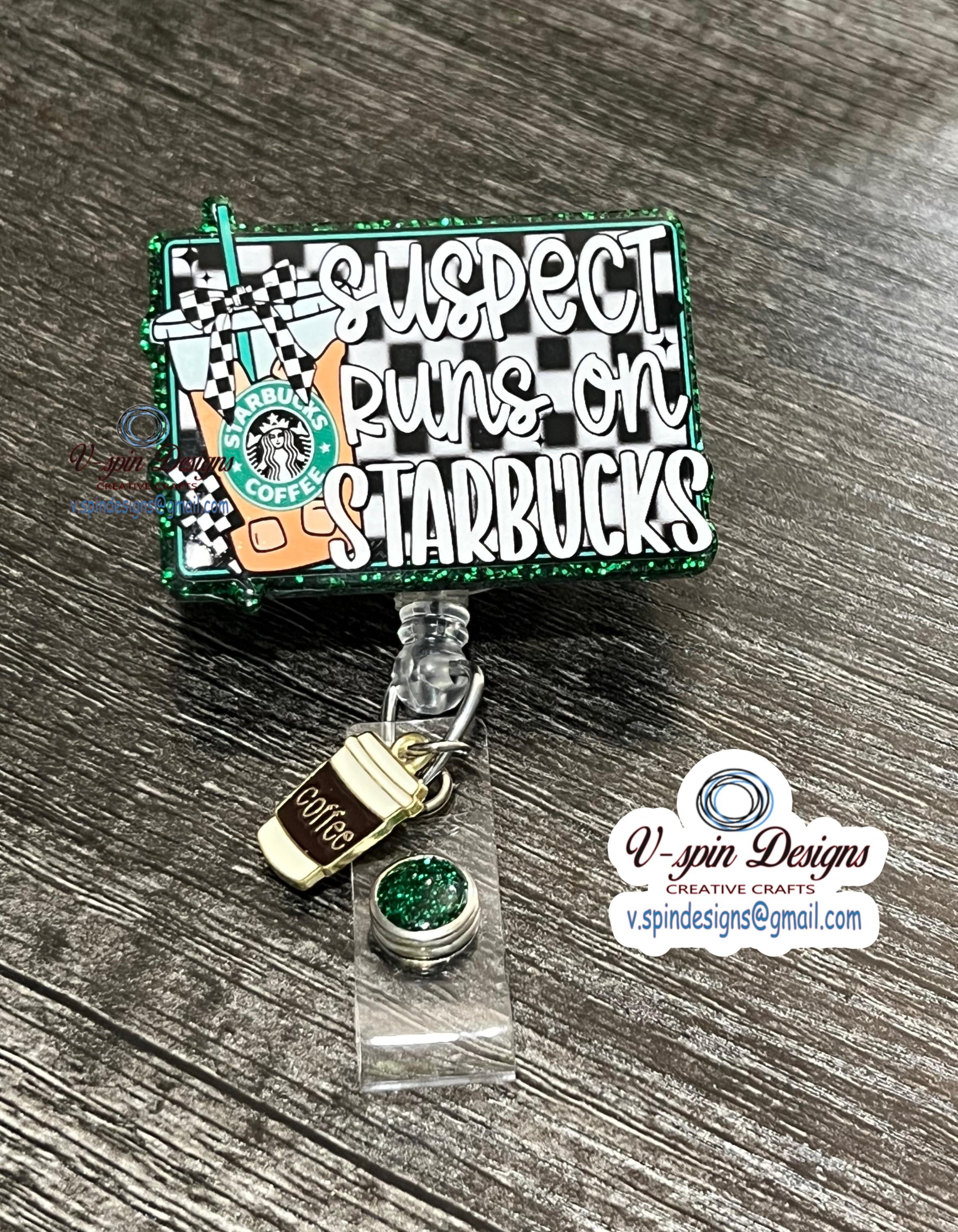 Funny “Suspect Runs” badge reel/ID Holder/nurses/teachers/students/coffee badge reels