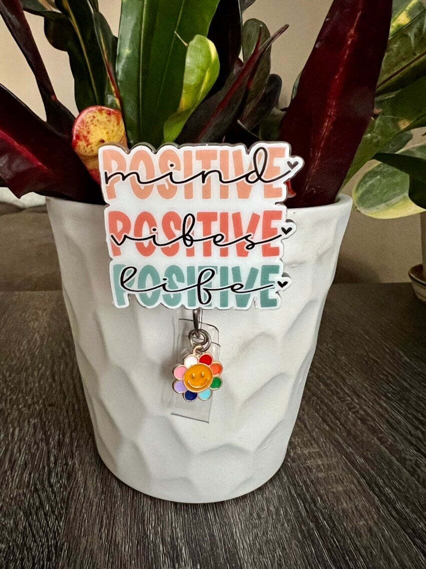Positive badge reel/ID Holder card holder/nurse/teachers/Students /inspire