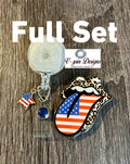 Patriotic Tongue & Lips Badge Reel | 4th of July Retractable Acrylic ID Holder