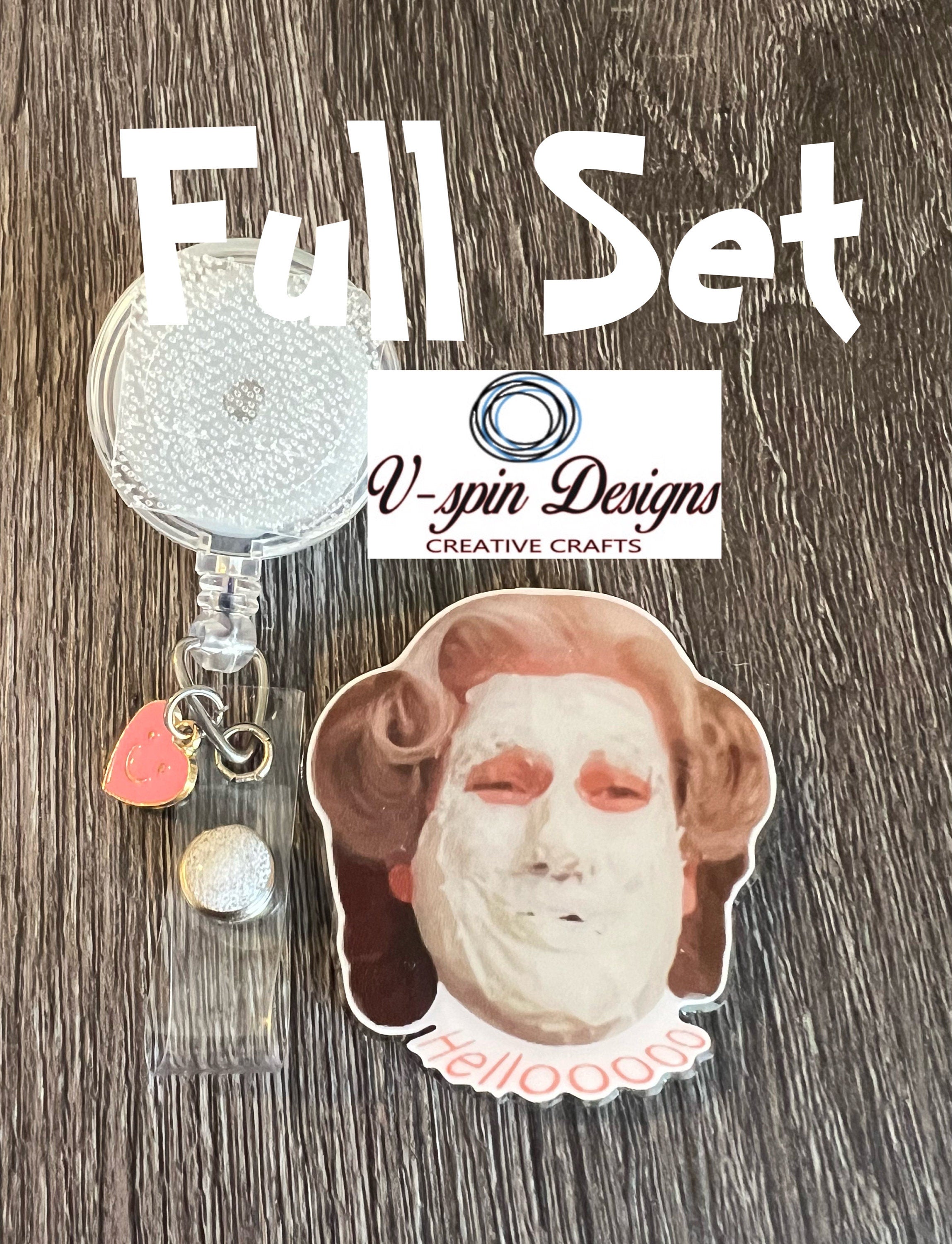 "Hellooo" Funny Badge Reel: Acrylic Retractable ID Holder