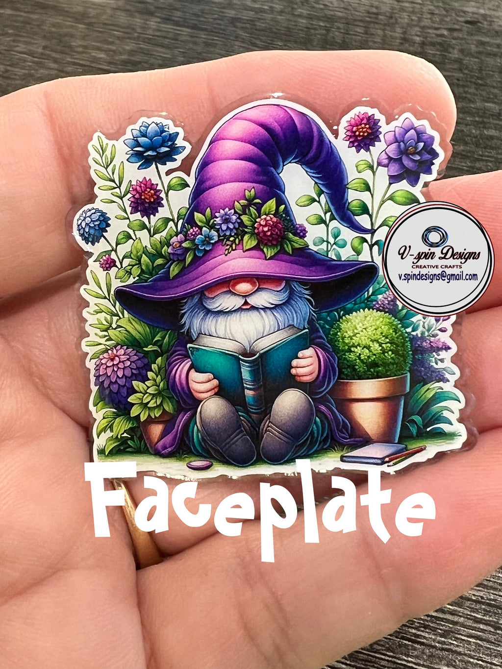 Garden Book Gnome badge reel/ID Holder/nurses/teachers/gnome badge reels/cute badge reels