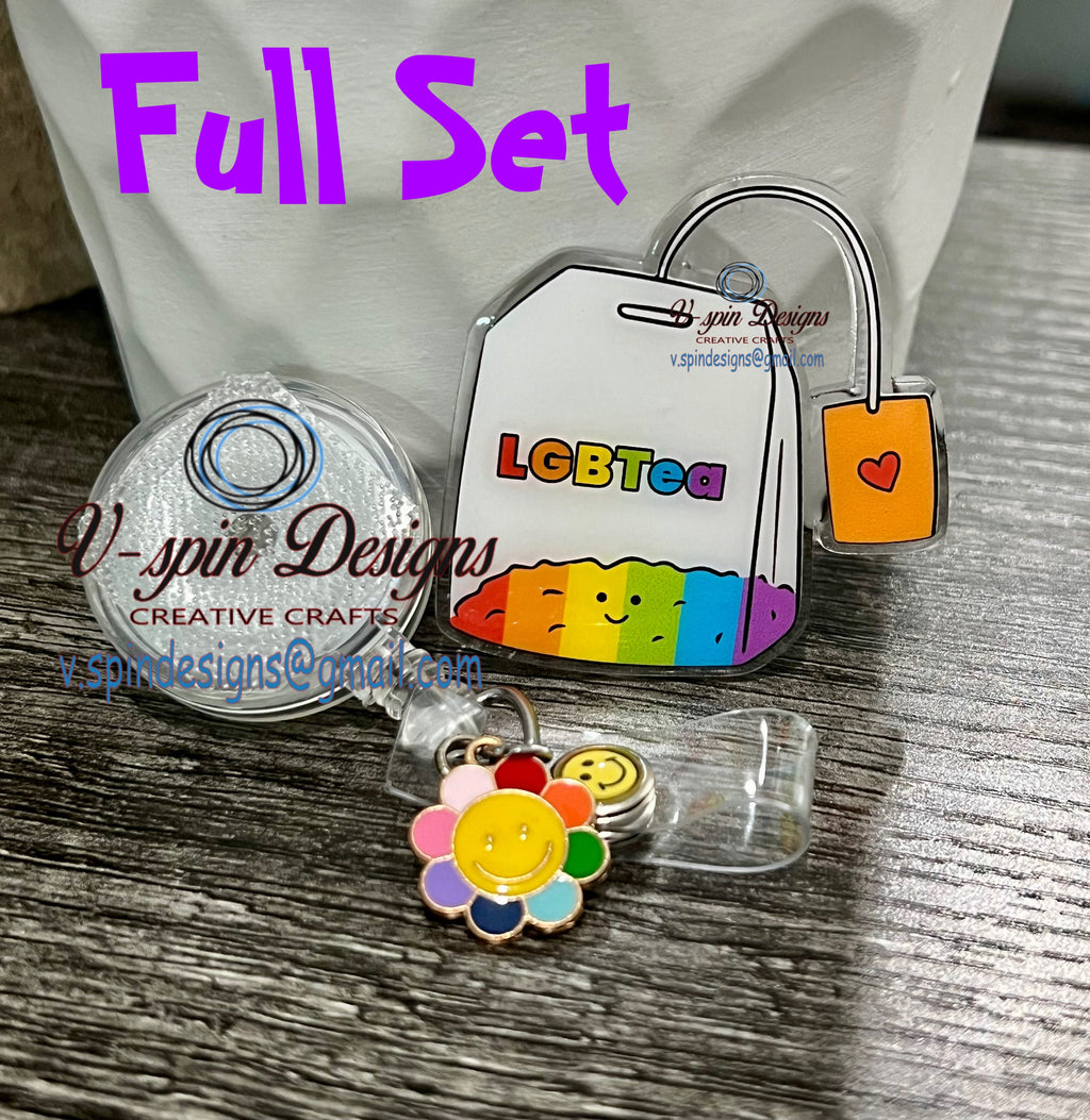 LGBTea  Badge reel/ID Holder card holder/nurse/teachers/fun/silly/