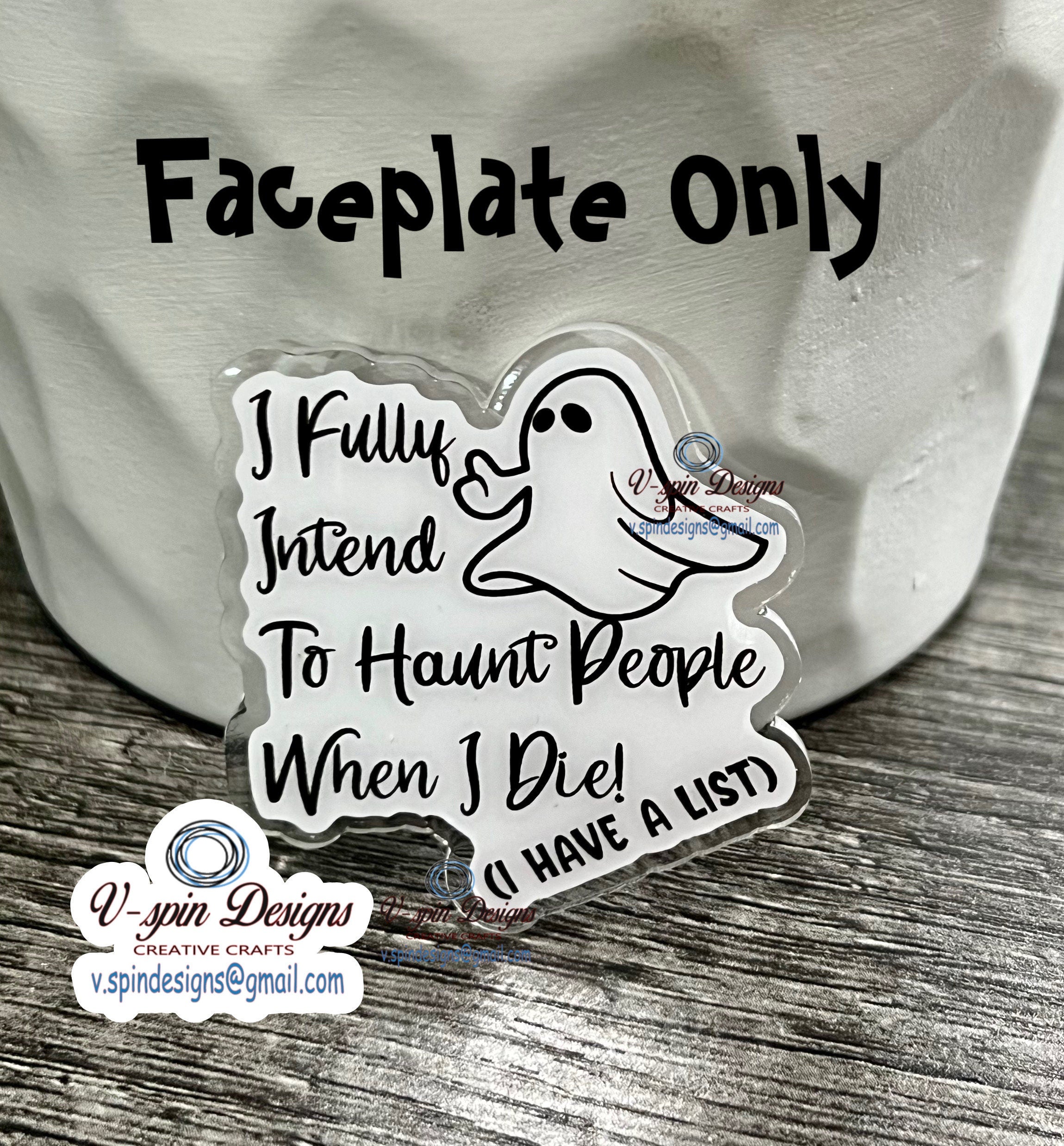 "I Fully Intend to Haunt People" Ghost Badge Reel | Funny Retractable Acrylic ID Holder