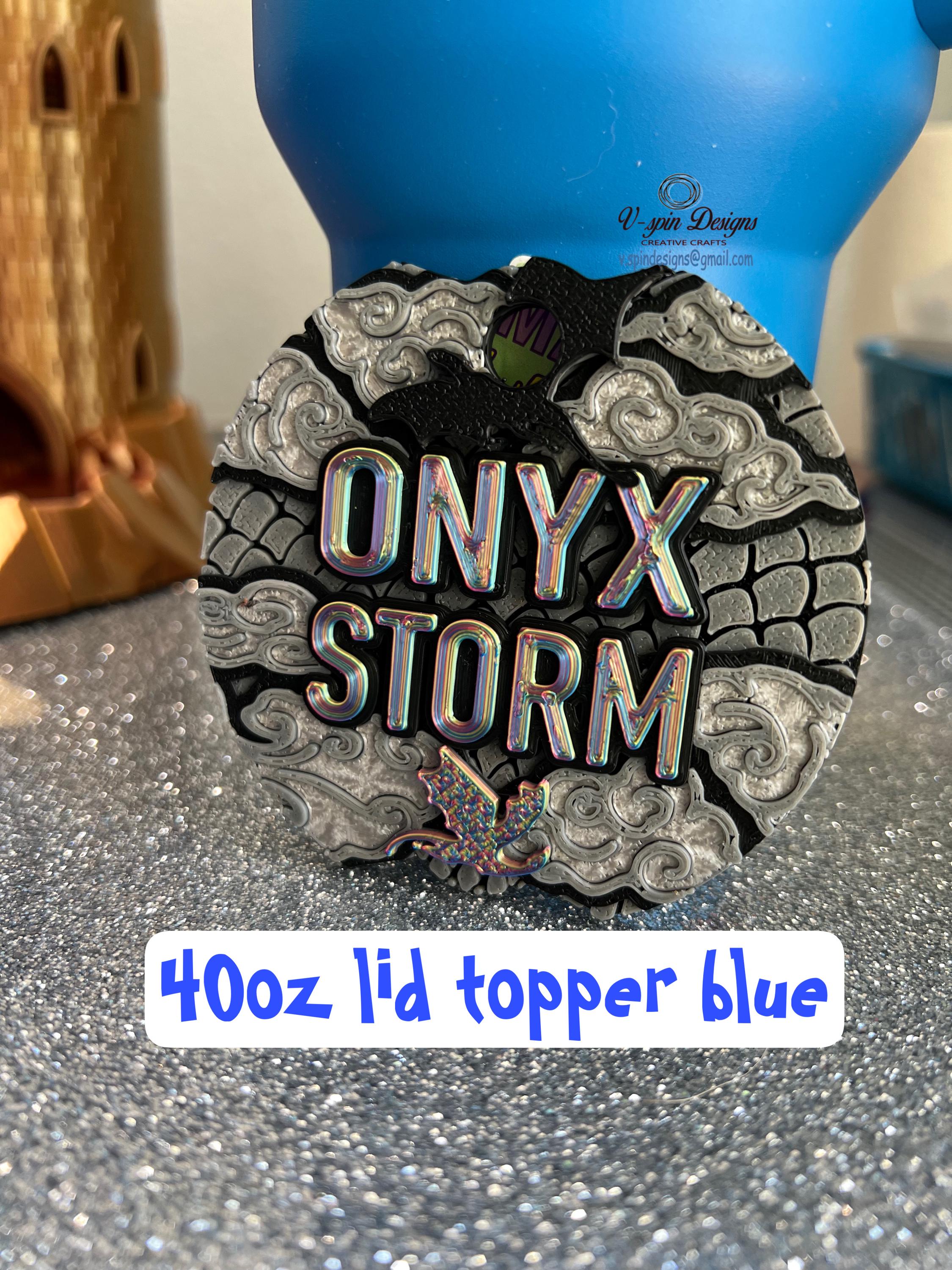 Dragon & Book Lover 40oz Cup Topper | Onyx Storm Stanley Accessory