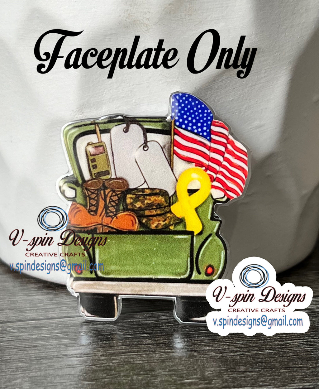 Military Truck badge reel/ID Holder/card holder/teachers/nurses/Hero/VA