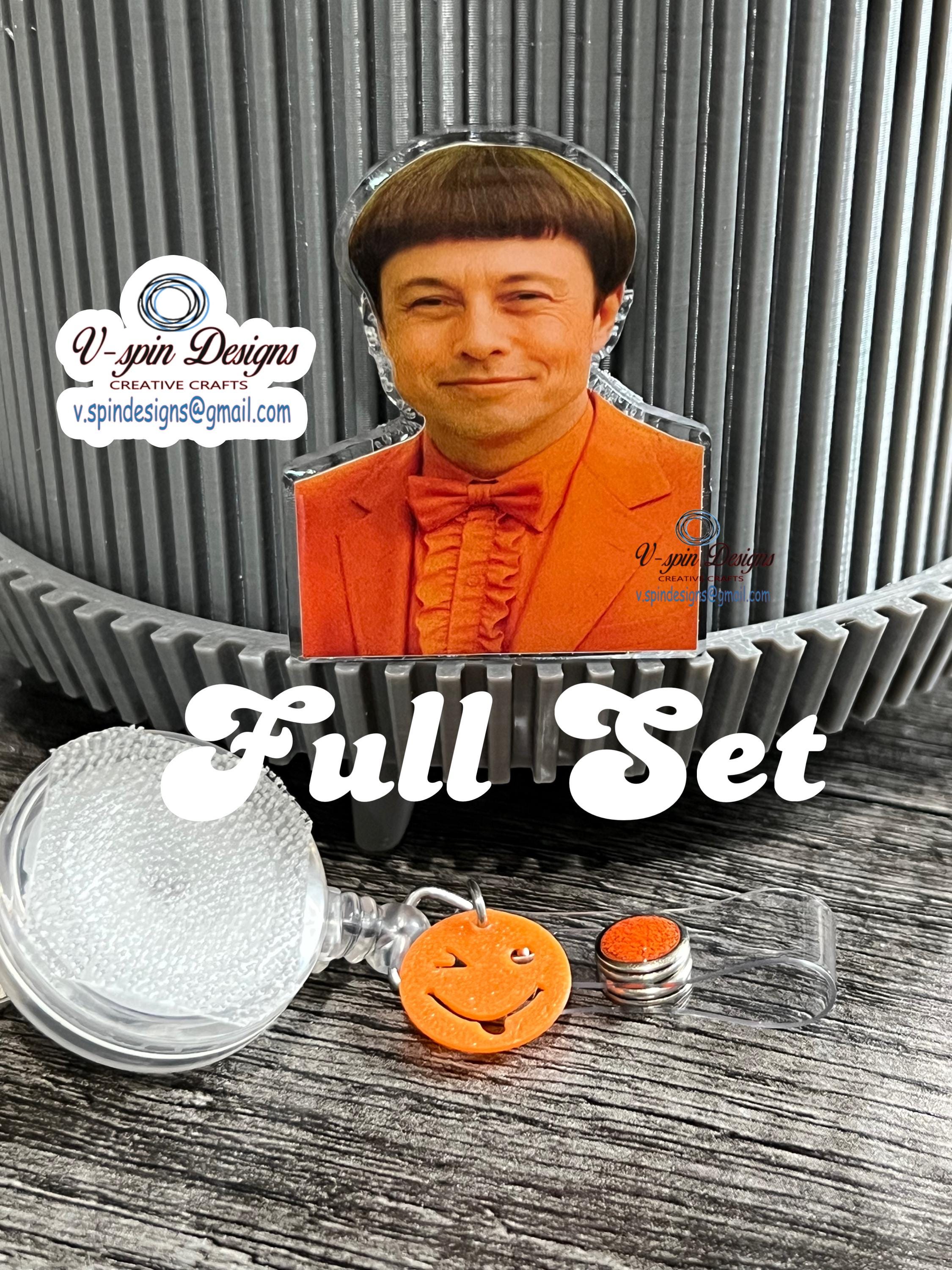 Funny Face Badge Reel: "Dumb or Dumber" Interchangeable Acrylic ID Holder