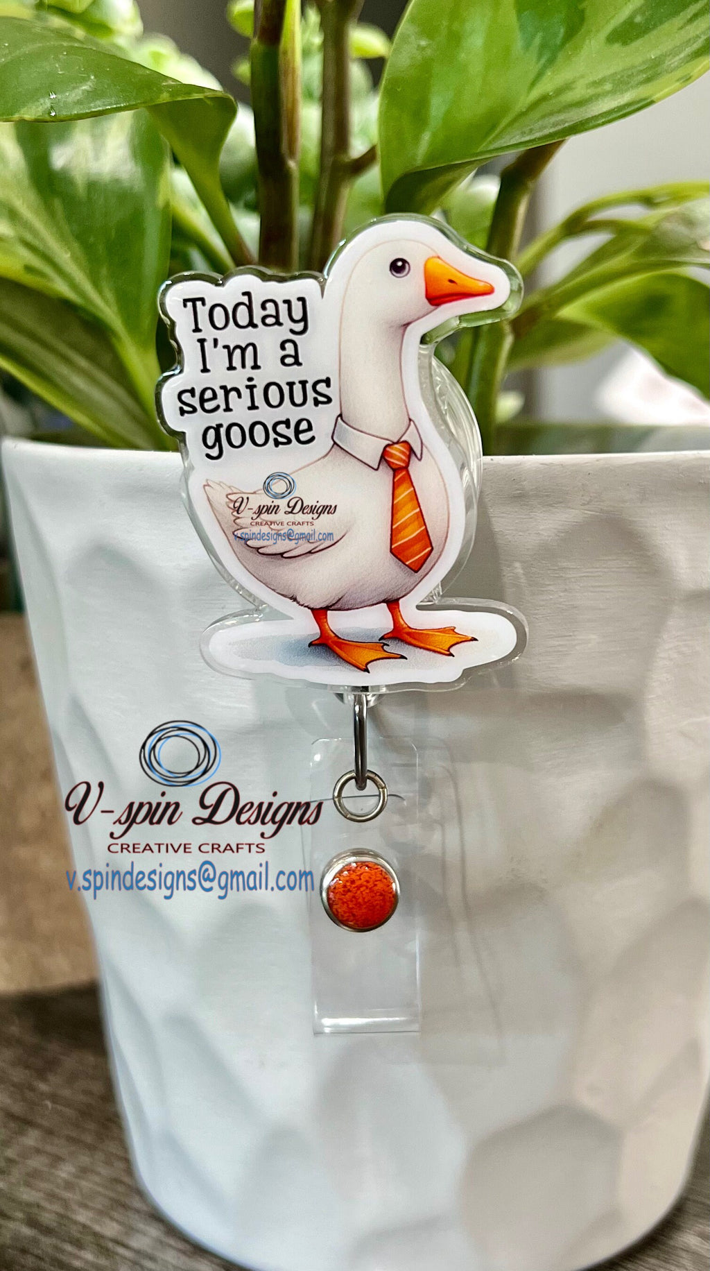 Goose “Today I’m A Serious Goose” Badge reel/ID Holder/card holder/nurse badge reels/funny badge reels