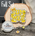Summer Lemon & Daisies Badge Reel | Retractable Acrylic ID Holder