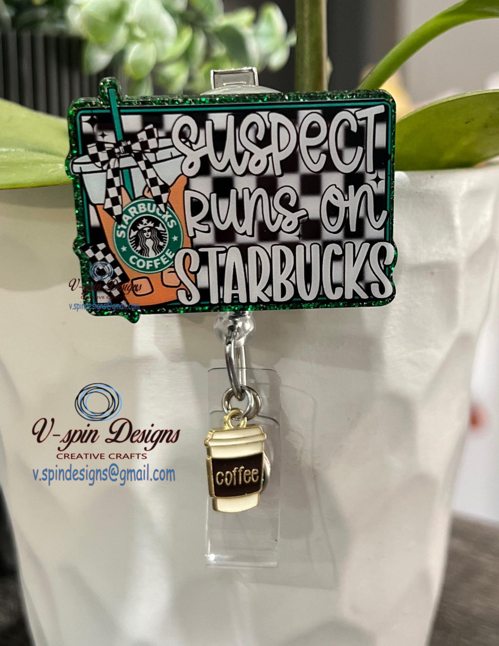 Funny “Suspect Runs” badge reel/ID Holder/nurses/teachers/students/coffee badge reels
