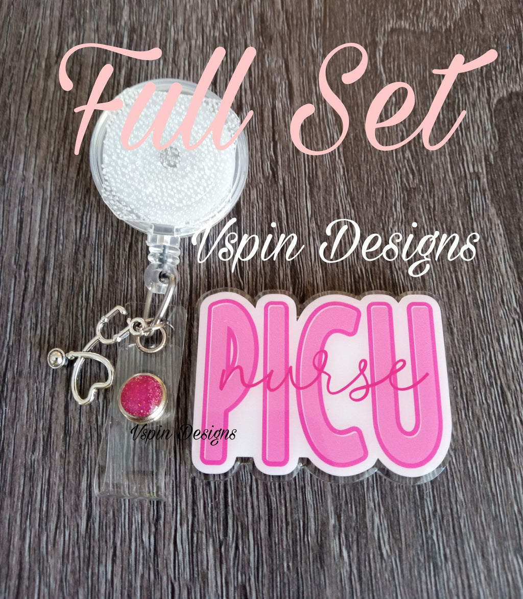 PICU Nurse Badge reel/ID Holder/card holder/nurse badge reels/Pediatric badge reels