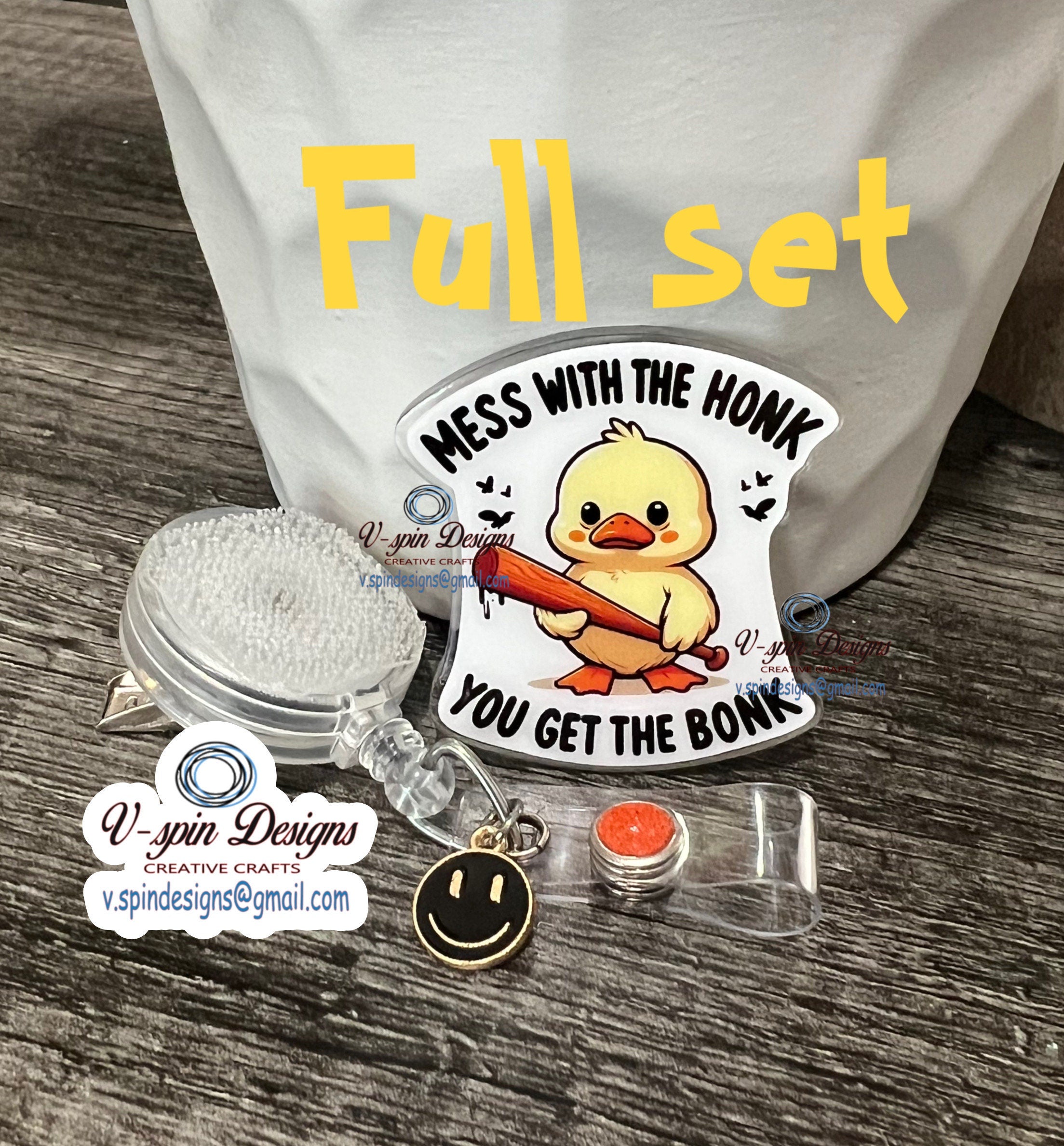 "Mess with the Honk, Get the Bonk" Funny Duck Badge Reel: Acrylic ID Holder