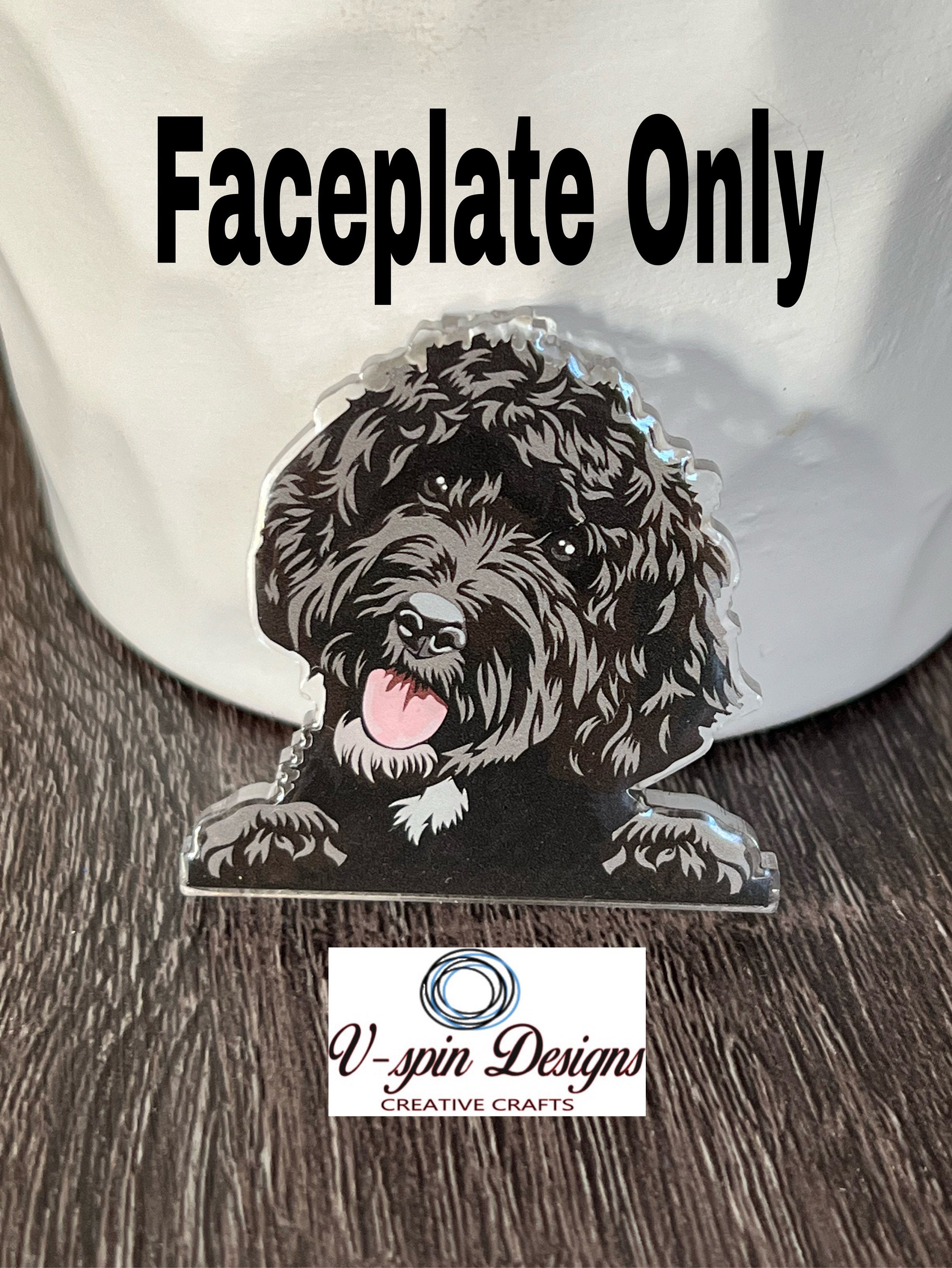 Black Doodle Dog Badge Reel | Retractable Acrylic ID Holder for Dog Lovers