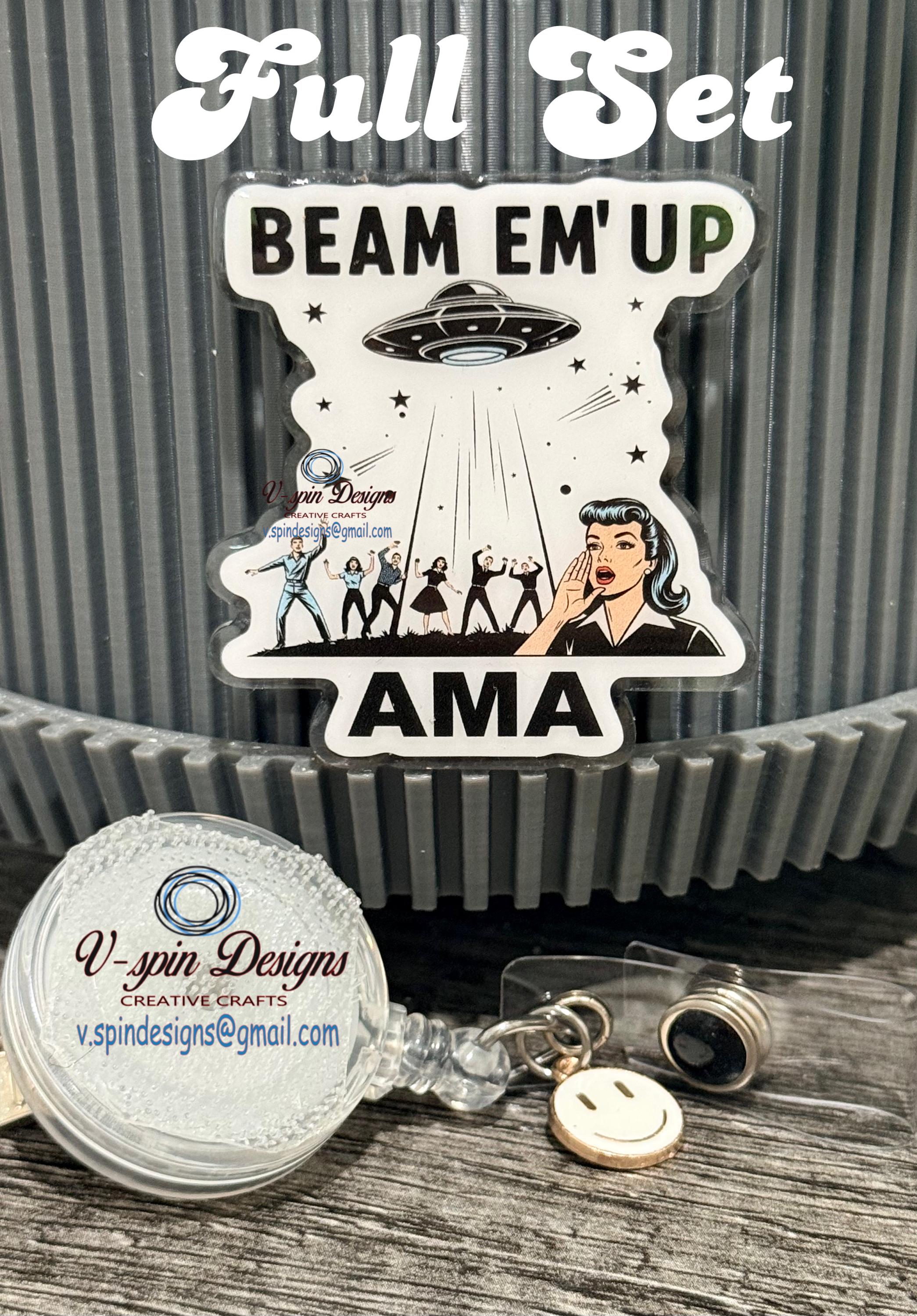 Funny AMA badge reel for nurses or medical staff.