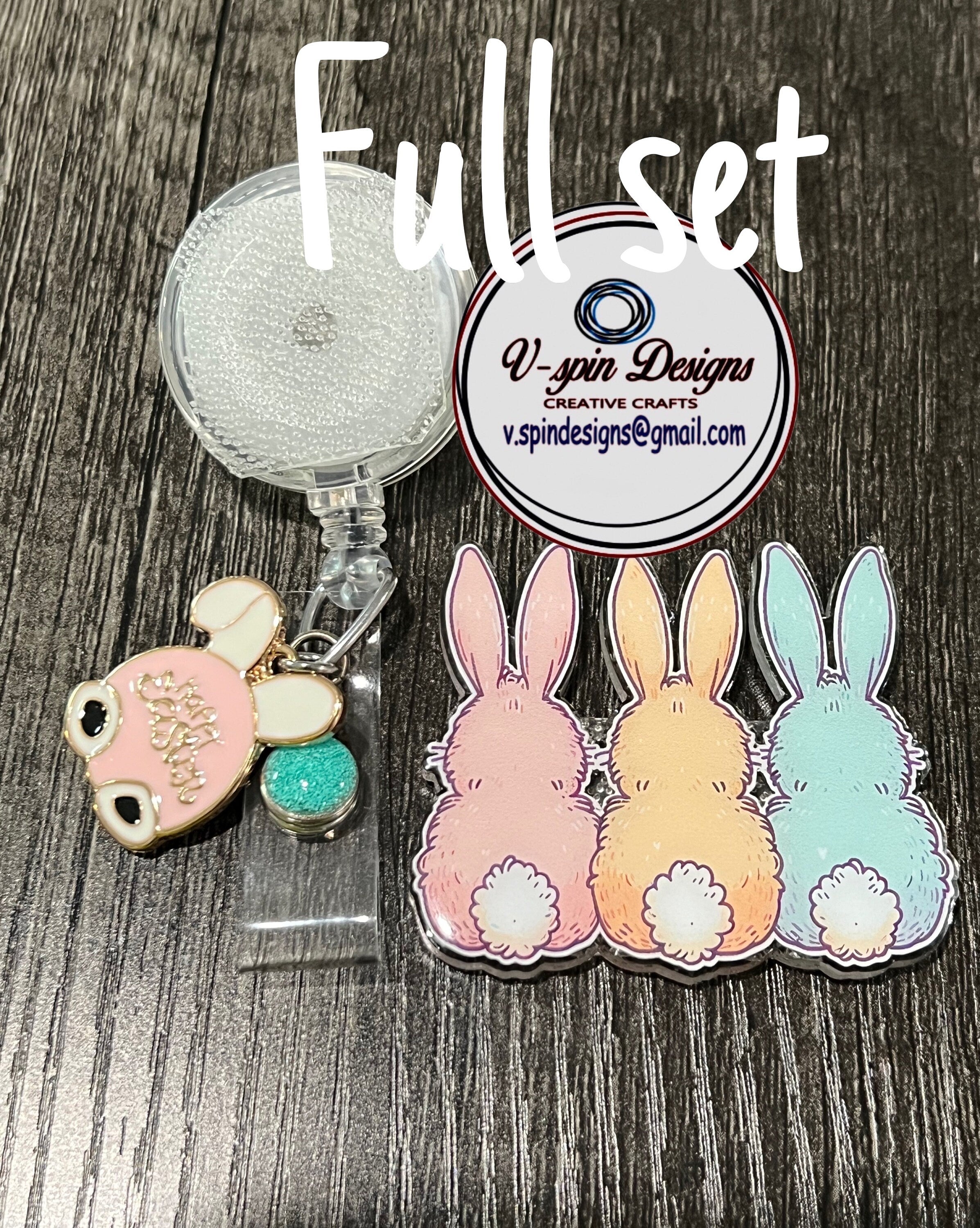 Easter Bunnies badge reel/ID Holder/card holder/teachers/nurses/Easter