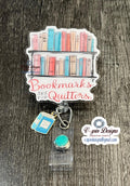 Bookmarks are for quitters Badge reel/ID Holder card holder/nurse/teachers/fun/book badge reels