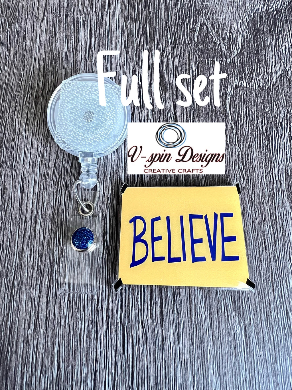 "Believe" Funny Badge Reel | Retractable Acrylic ID Holder