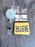 "Believe" Funny Badge Reel | Retractable Acrylic ID Holder