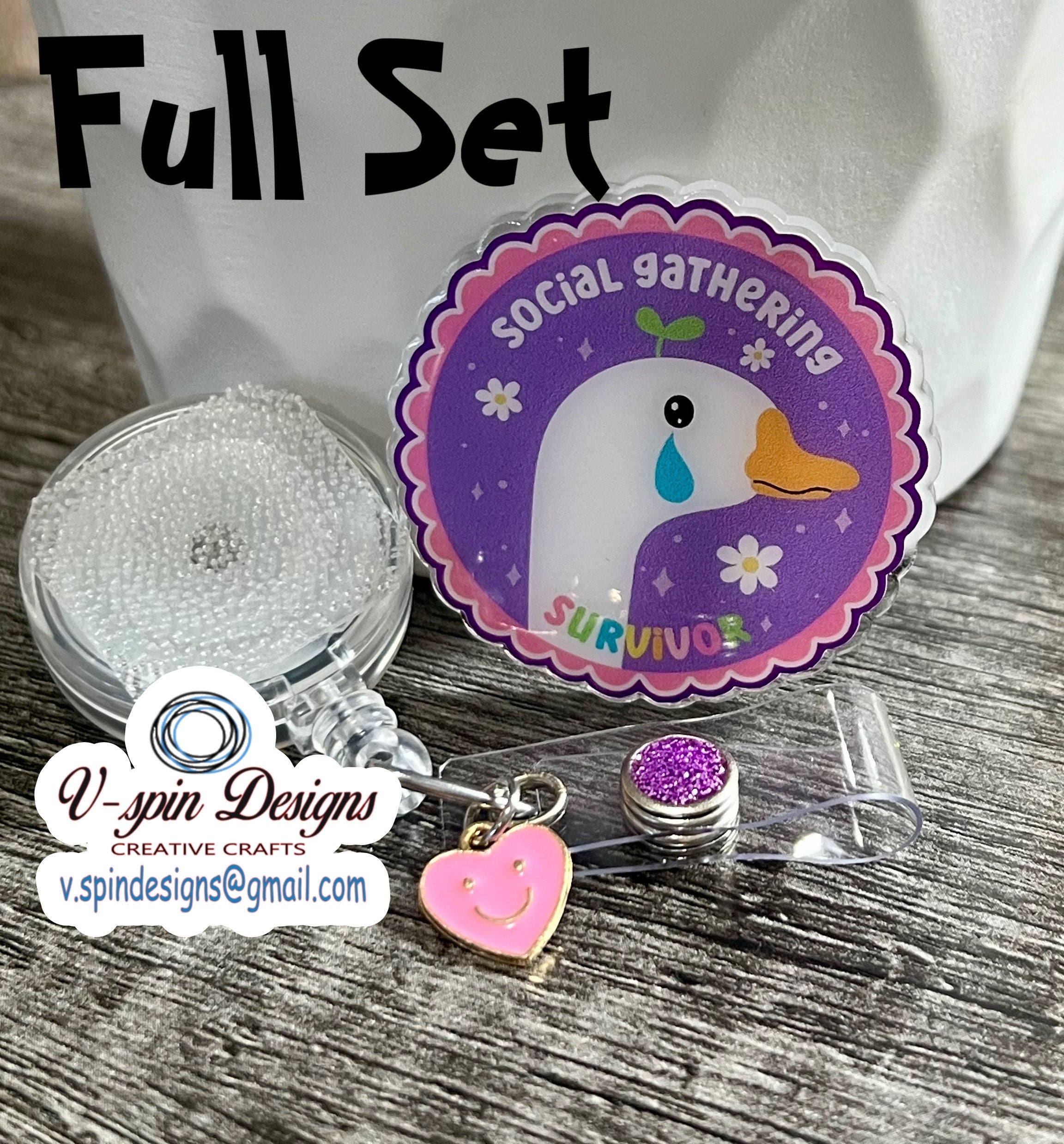"Social Gathering Survivor" Goose Badge Reel | Funny Retractable ID Holder