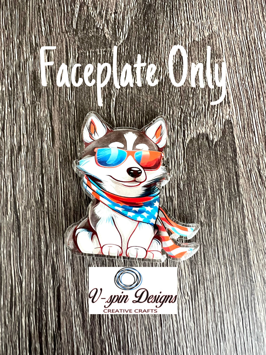 Patriotic Husky Dog Badge Reel | 4th of July Retractable ID Holder