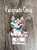 Patriotic Husky Dog Badge Reel | 4th of July Retractable ID Holder