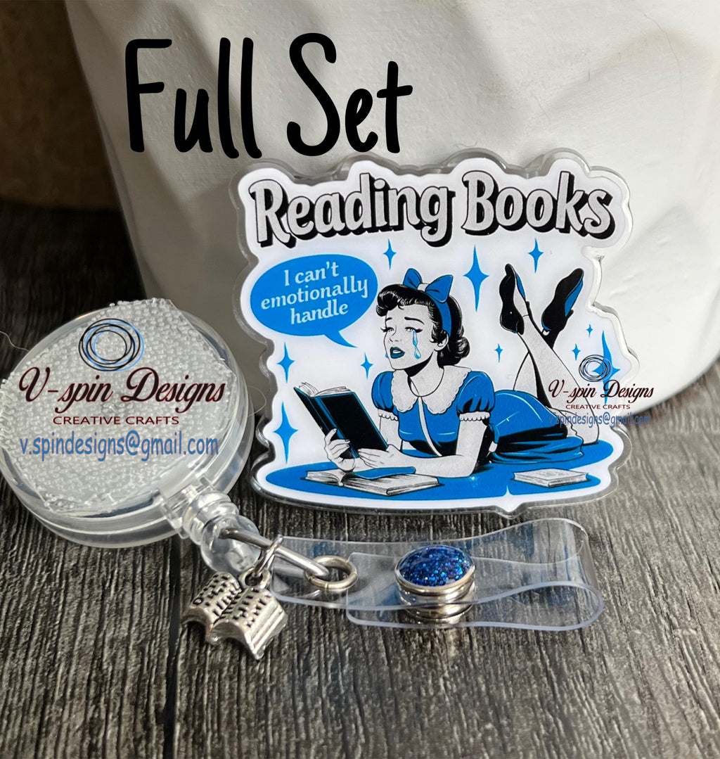 Funny Book lover Badge reel/ID Holder/card holder/nurse/teachers/funny badge reels