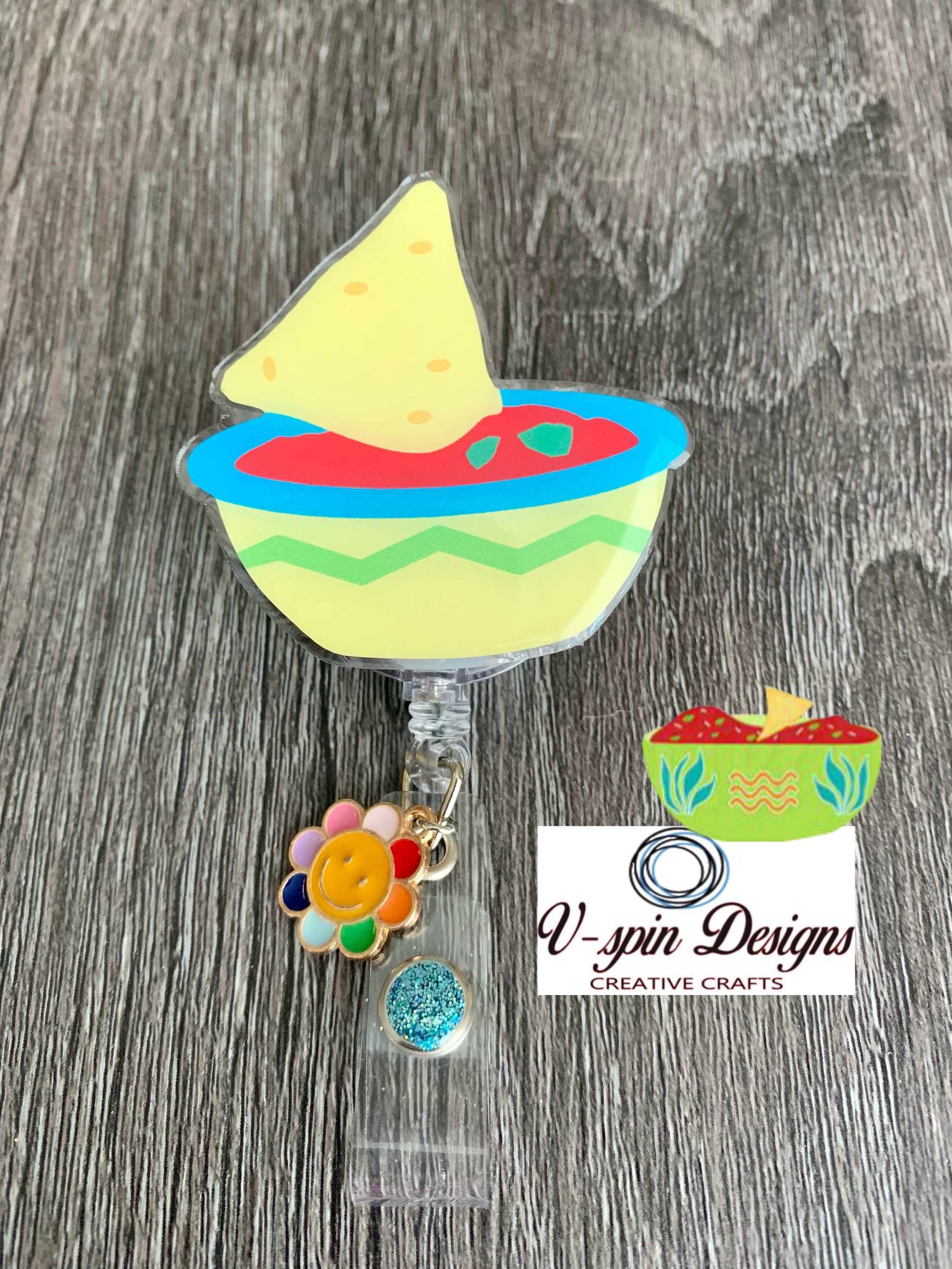 Salsa and Chip, retractable badge reel/ID holder/nurse/card holder/teachers/students