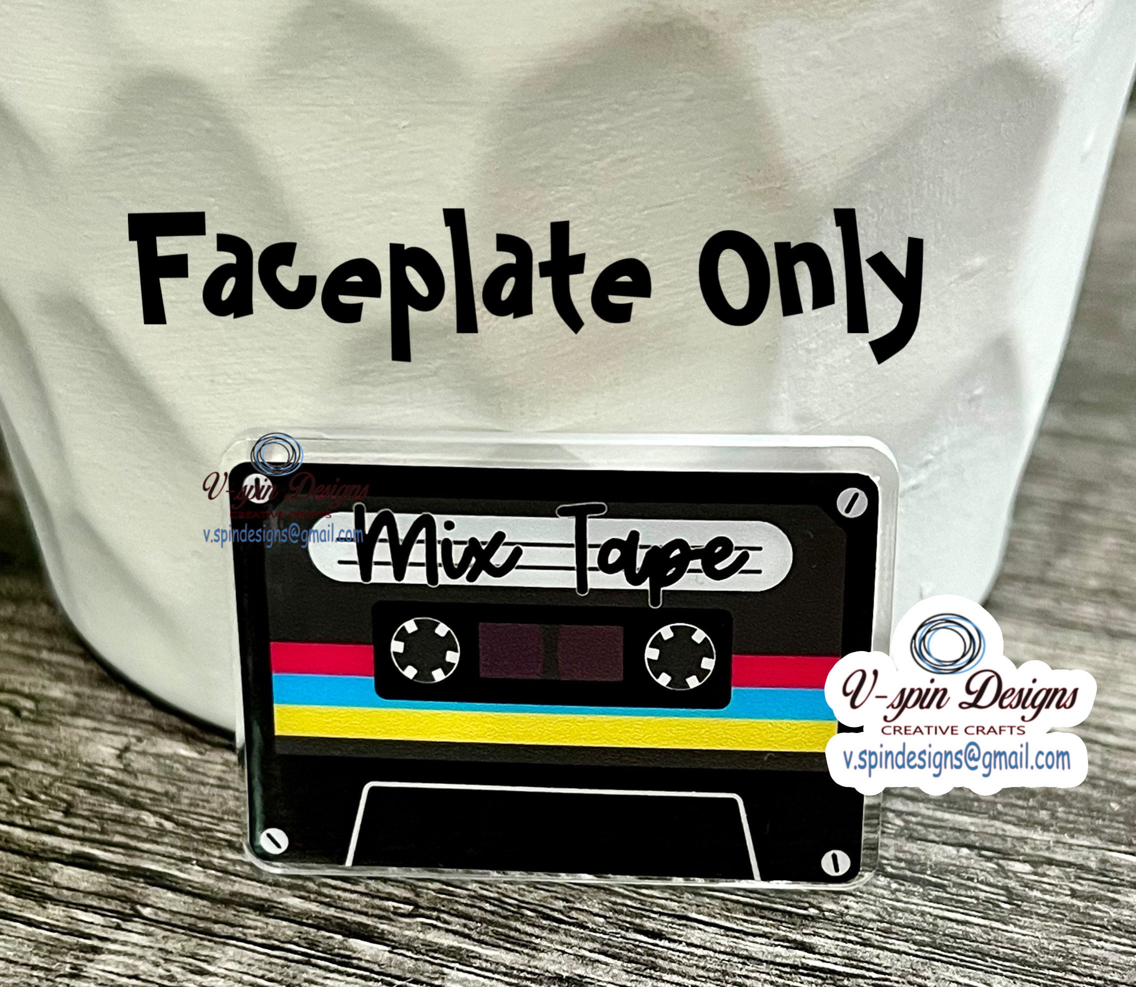Retro Mix Tape Cassette Badge Reel | Retractable Acrylic ID Holder
