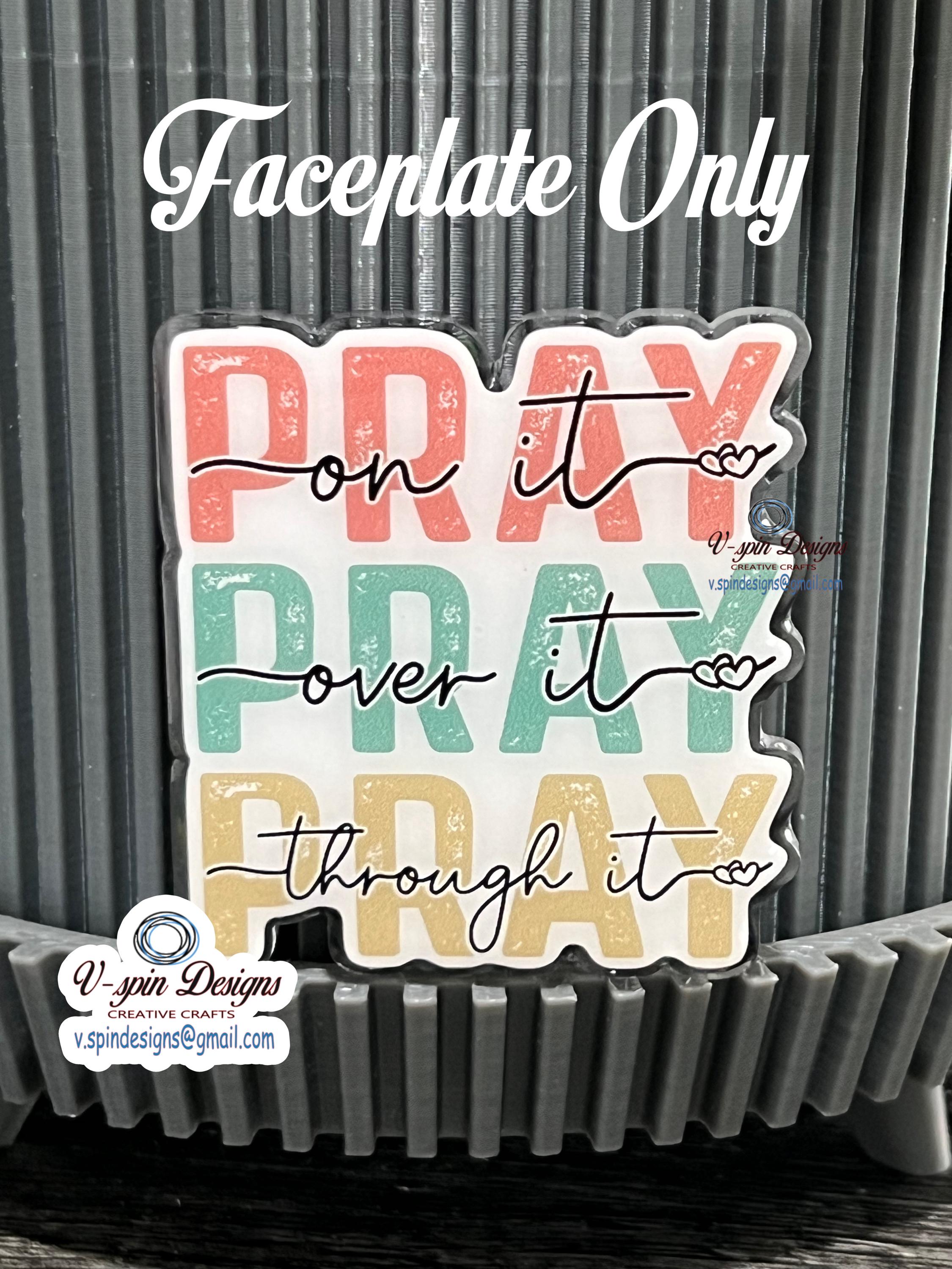 "Pray On It, Over It, Through It" Badge Reel | Inspirational Retractable ID Holder