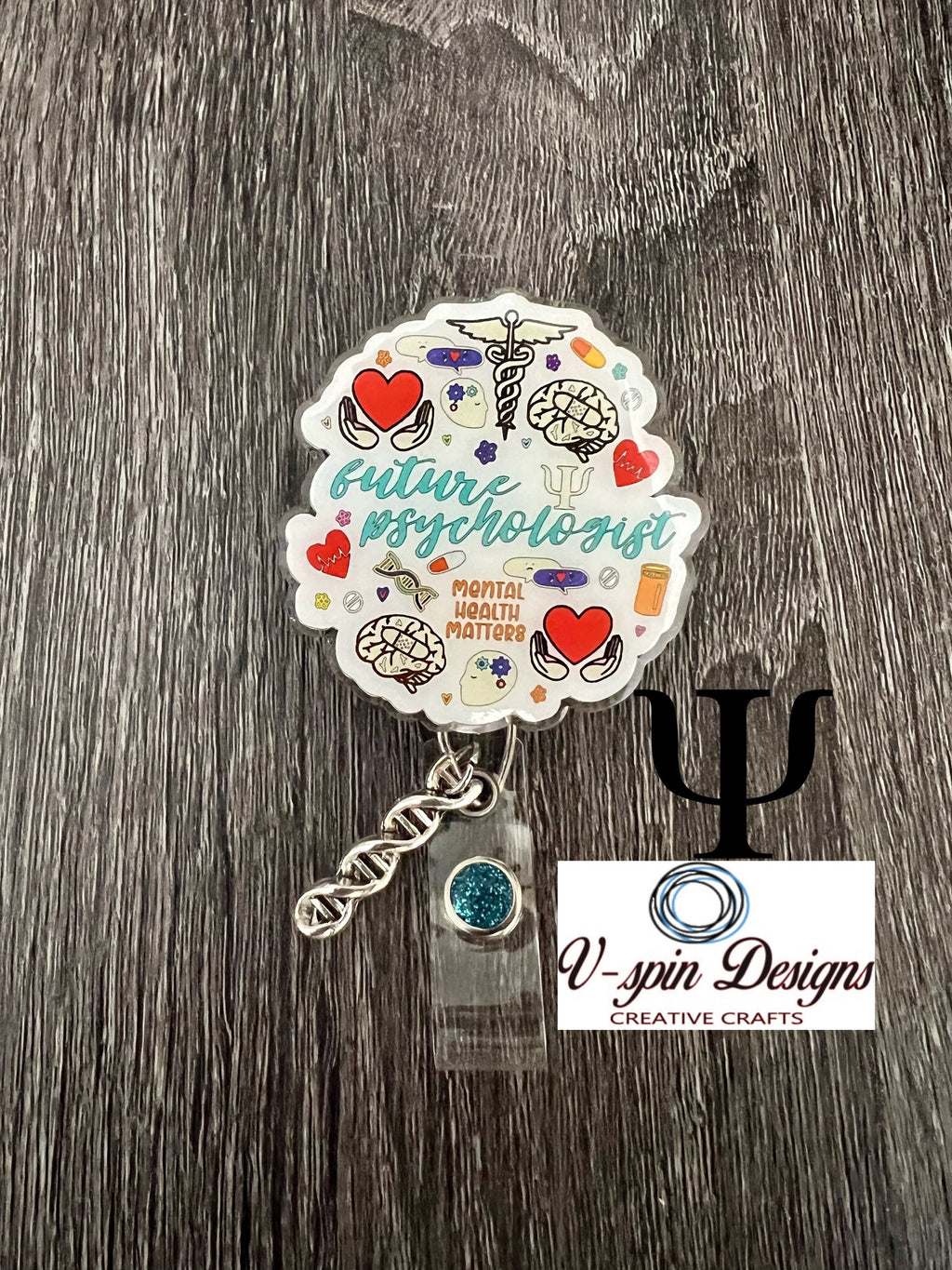 Future Psychologist badge reel/ID Holder/nurses/teachers/mental health/student badge reels