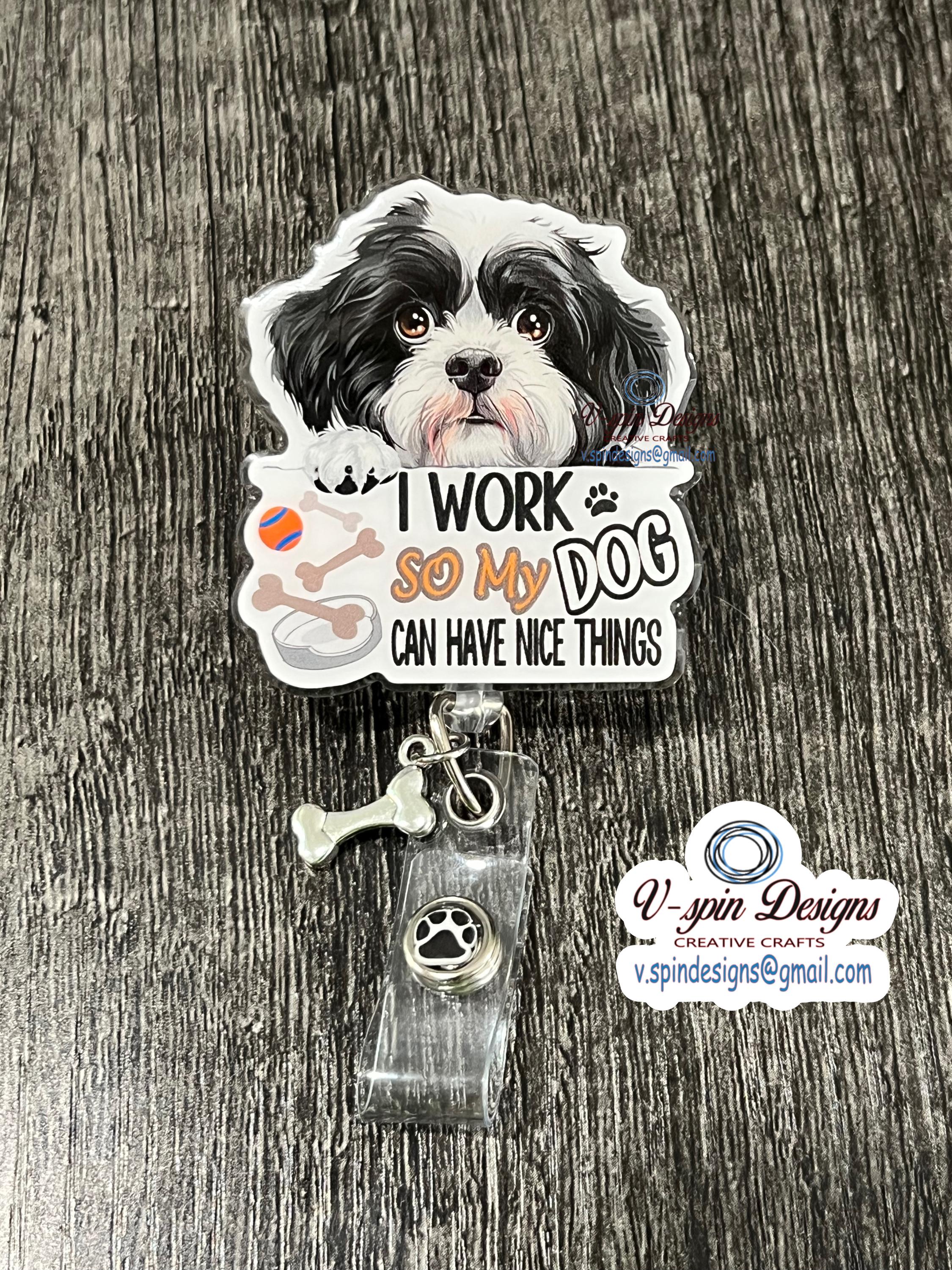 Shih Tzu dog Badge reel/ID Holder/card holder/nurses/teachers/students/dog badge reels