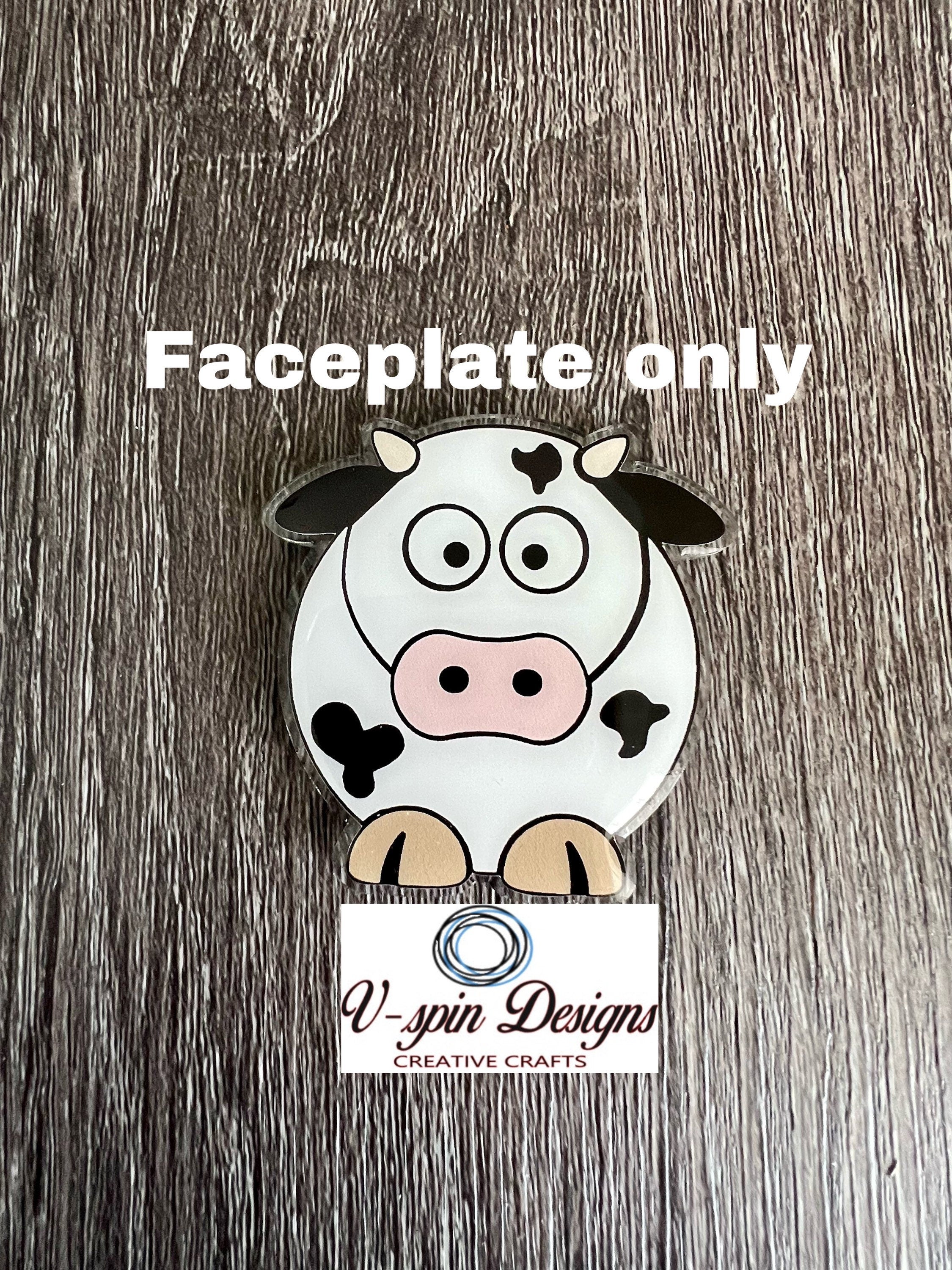 Cute Farm Cow Badge Reel | Retractable Acrylic ID Holder