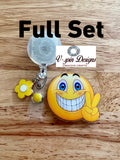 Peace Emoji Badge Reel: Funny Acrylic Retractable ID Holder