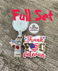 "Thank You Veteran" Badge Reel | Patriotic Retractable Acrylic ID Holder