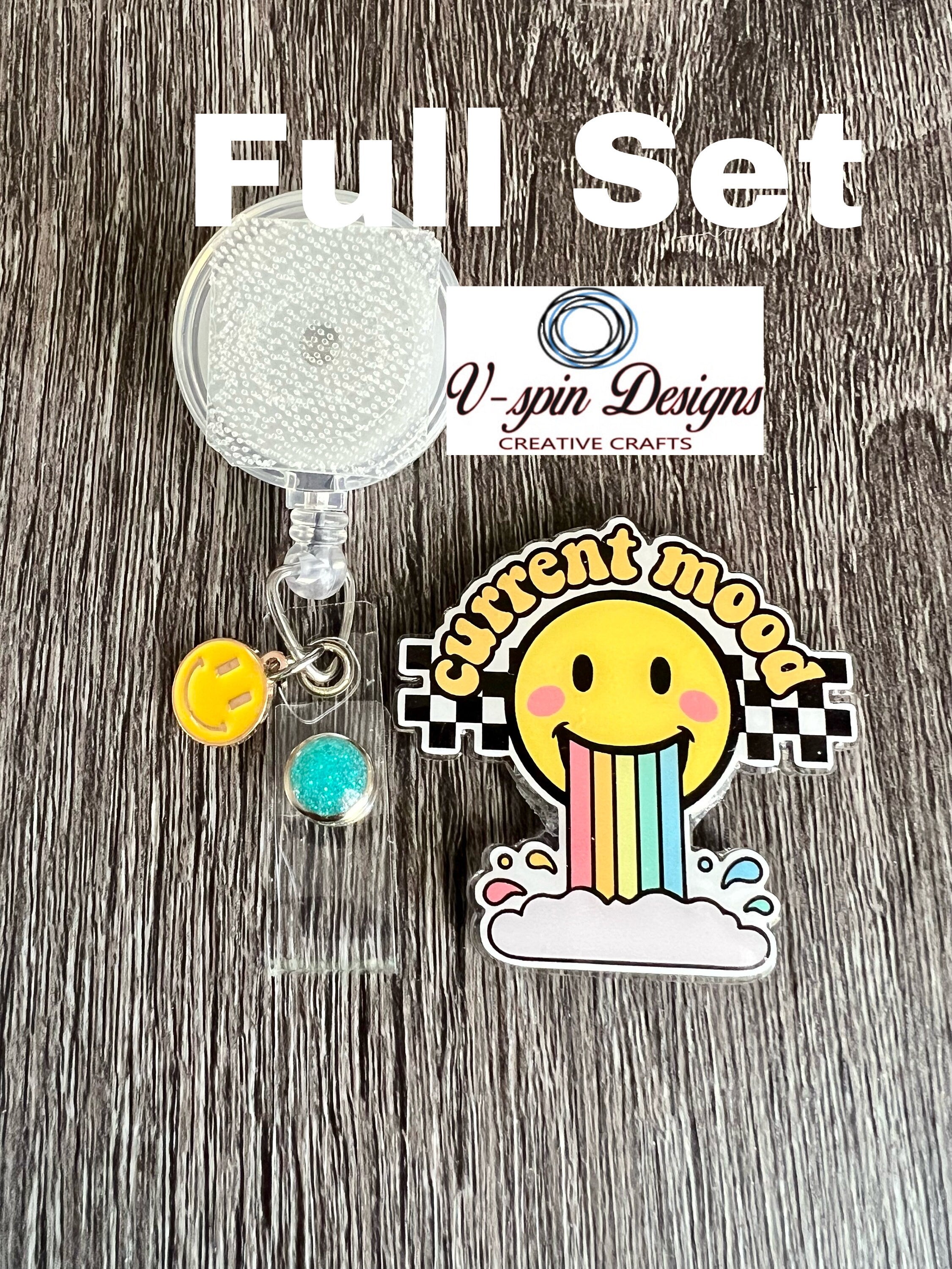 "Current Mood" Rainbow Badge Reel | Funny Inspirational Retractable ID Holder