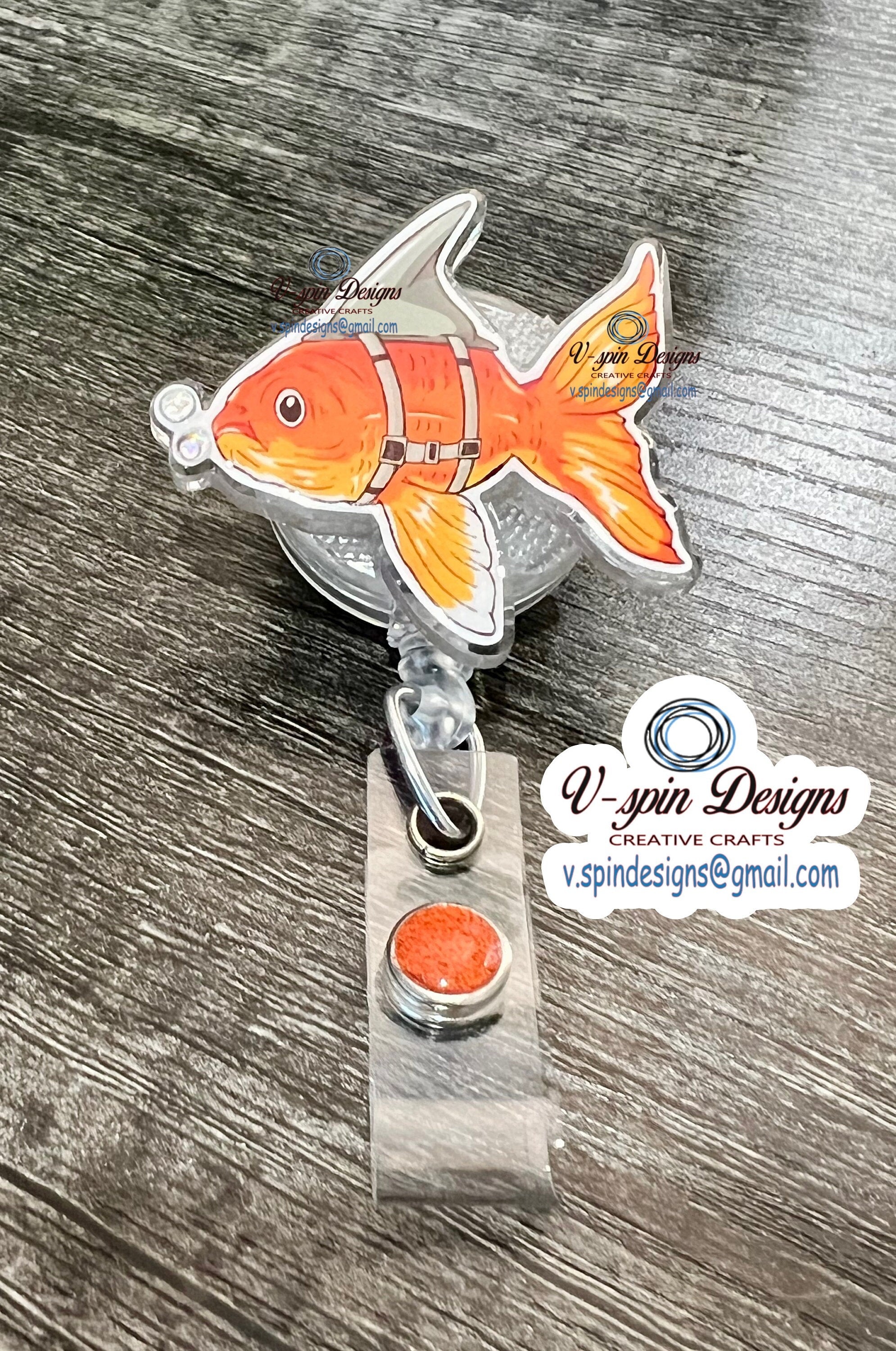 Goldfish Shark Badge reel